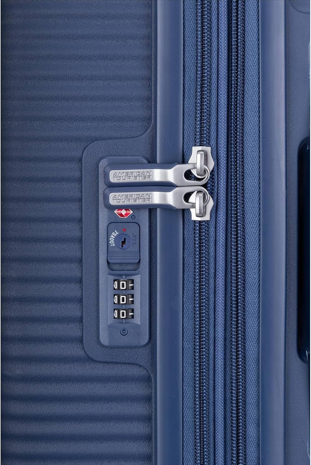 Detalle de American Tourister Soundbox Trolley L espandibile 77 cm, TSA 97/110 L in Midnight Navy