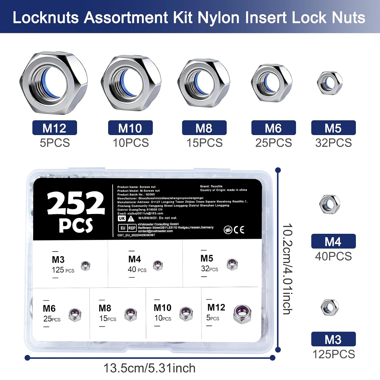 Thumbnail 1 de Rezolite 252 PCS Locknuts Kit