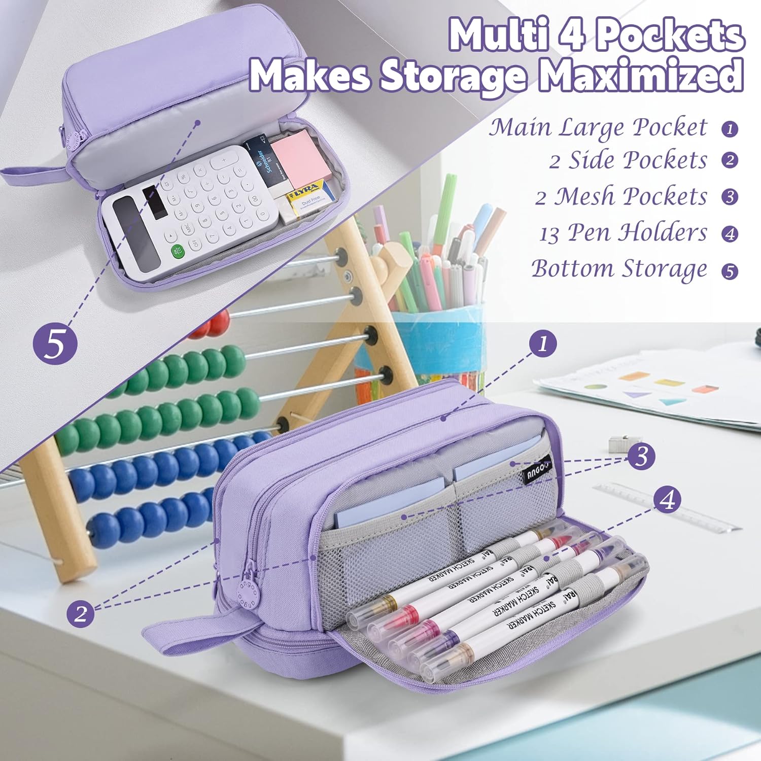Detalle 2 de Howala Pencil Case Large Capacity 65 pens