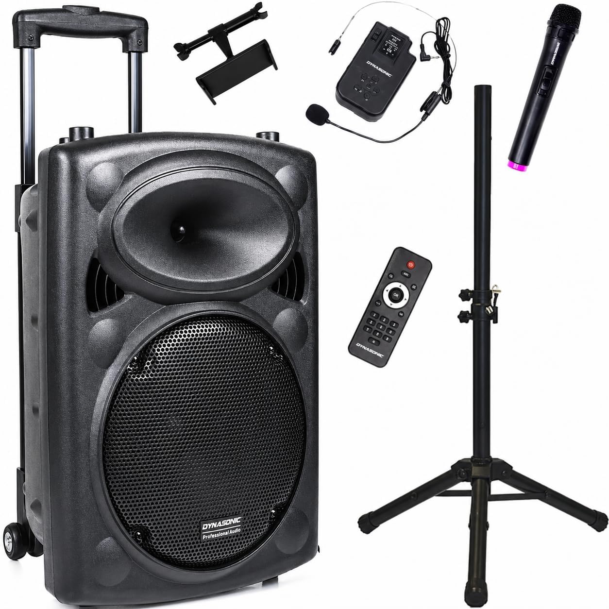Detalle de DYNASONIC DYNAPRO 12 Plus 3. generacji – głośnik Bluetooth 700 W z TWS i karaoke