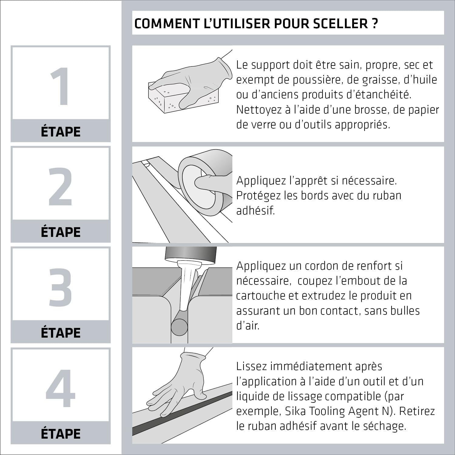 Thumbnail 5 de SikaFlex 11 FC PURFORM Gris Béton — Mastic joint et colle tout-en-un pour intérieur et extérieur