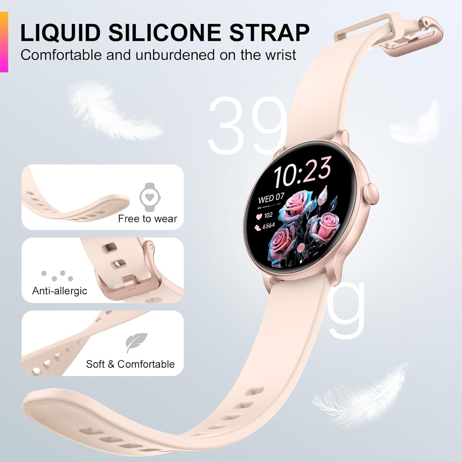 Thumbnail 6 de AcclaFit Smart Watch 1.43” AMOLED – Pink, Bluetooth Calls, Health Tracking