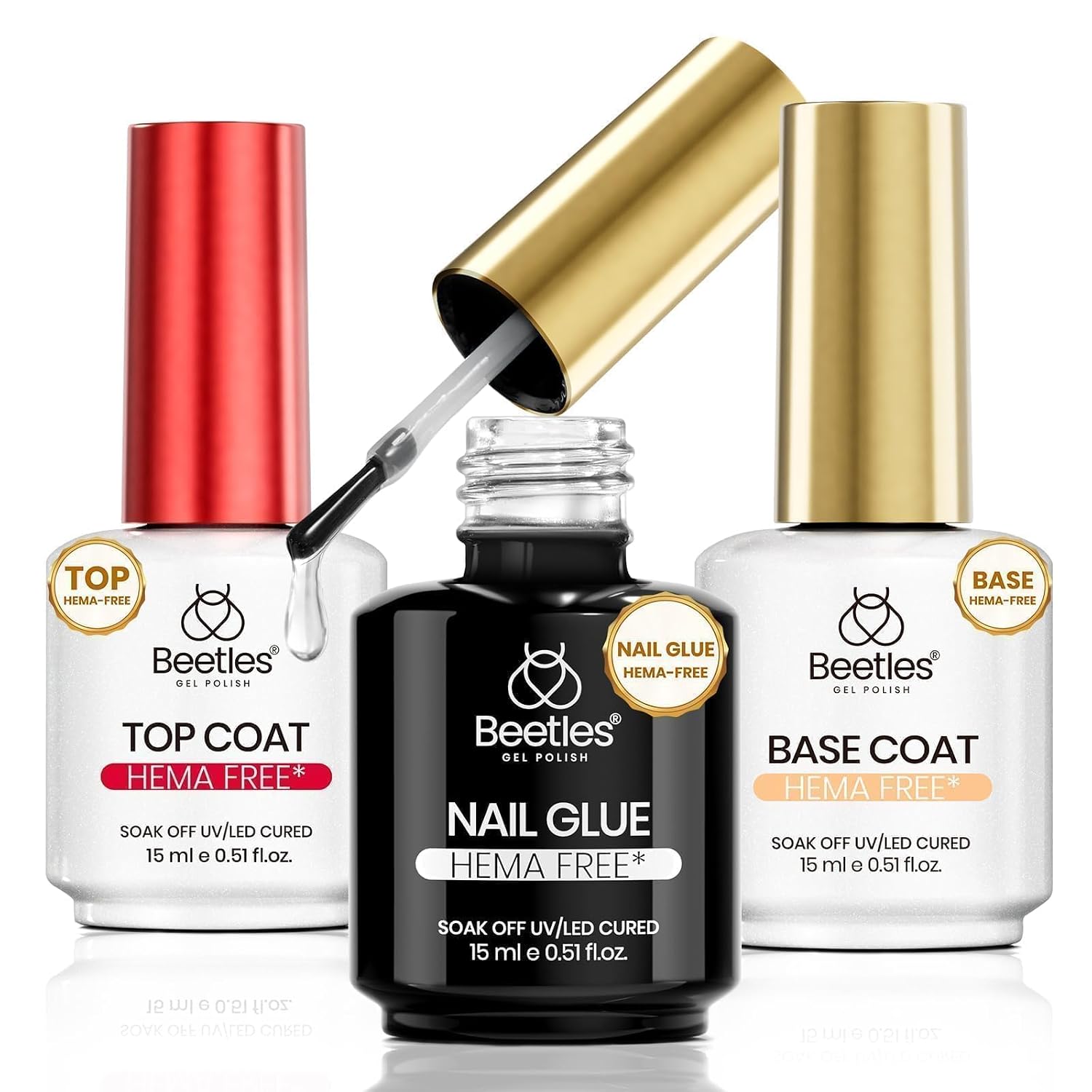 Thumbnail 5 de beetles 2Pcs No Wipe Top Coat 15ml ๐