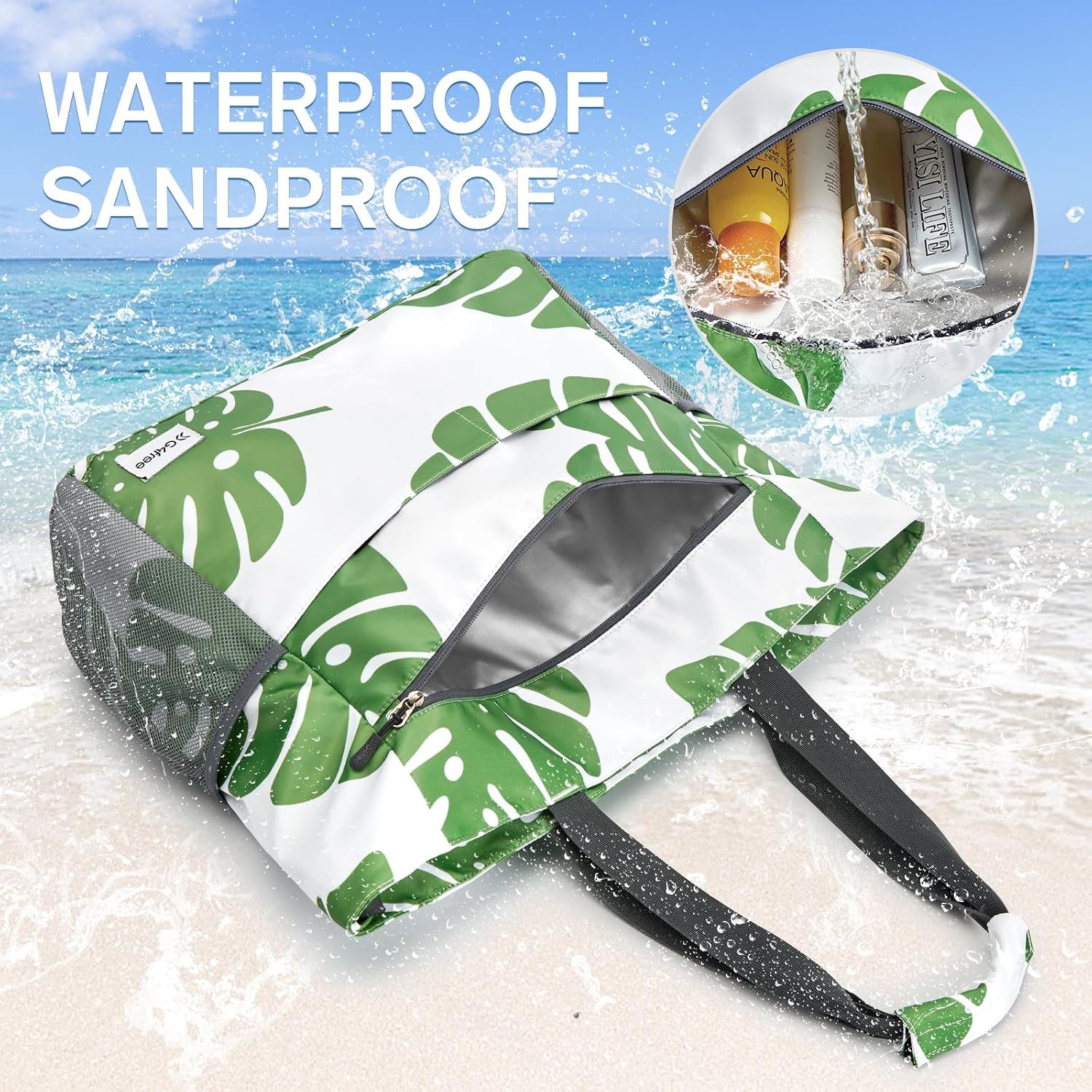 Thumbnail 2 de G4Free Large Beach Bag for Women: Waterproof 35L Tote with Foldable Design and Zippered Pocket