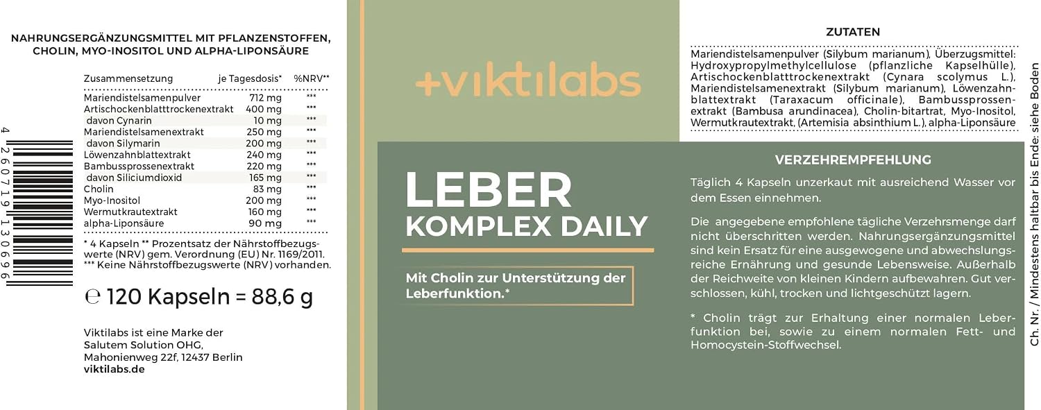 Thumbnail 4 de Viktilabs Leber Komplex Daily â 120 Kapseln đ