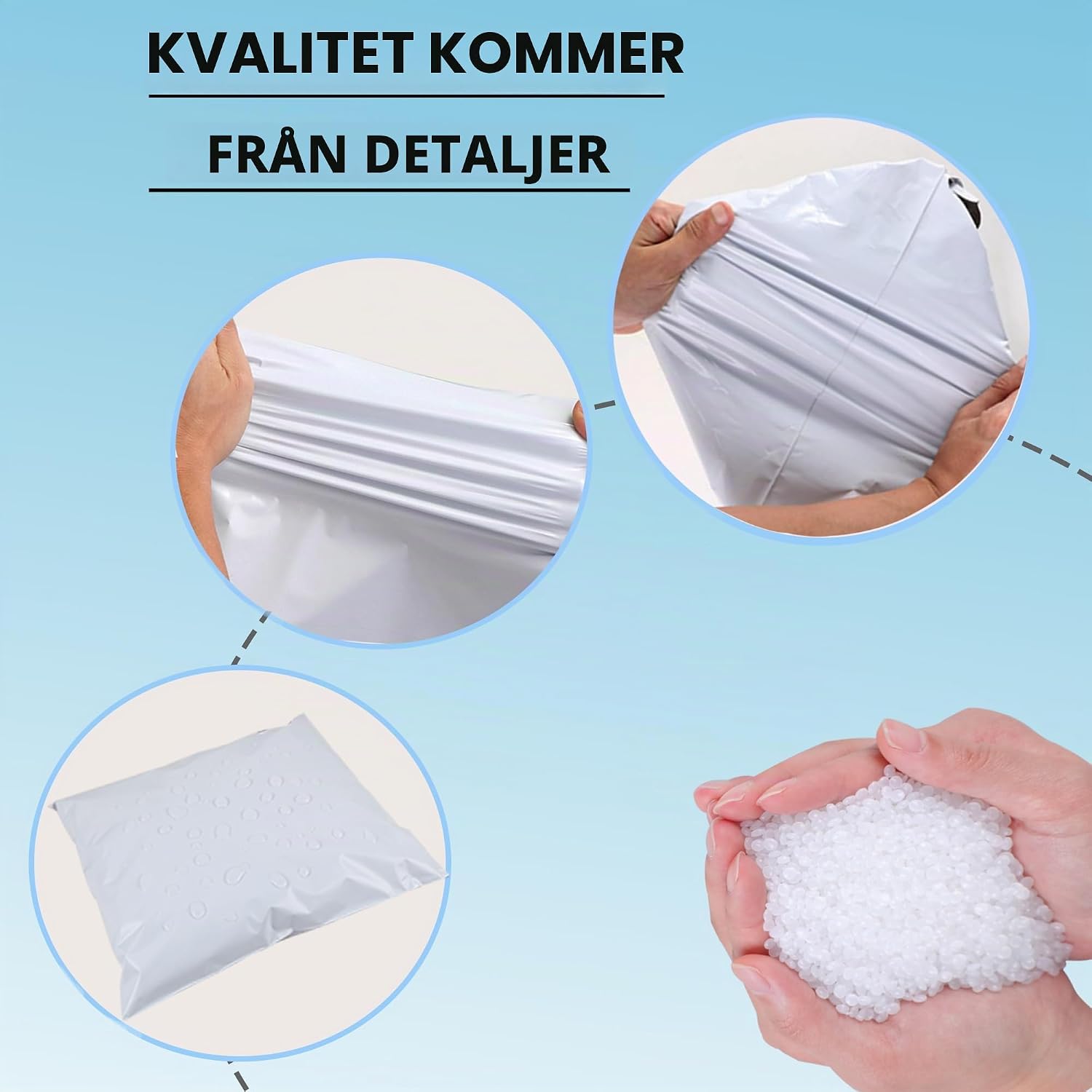 Thumbnail 2 de huruirui H0J095 plastkuvert 30 × 40 cm, ogenomskinliga och vattentåliga, 30-pack