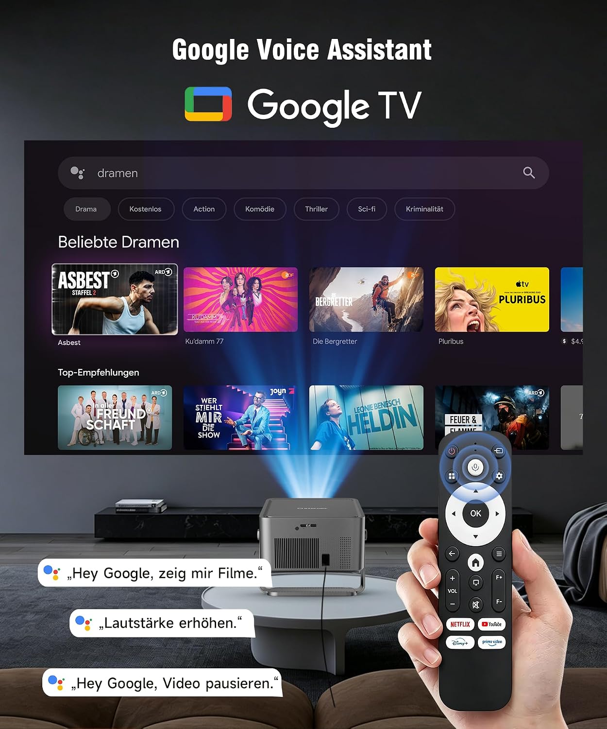Thumbnail 2 de Magcubic Beamer 4K HY450GT: smarter 1080p Native Projektor mit WiFi, Bluetooth und Sprachsteuerung