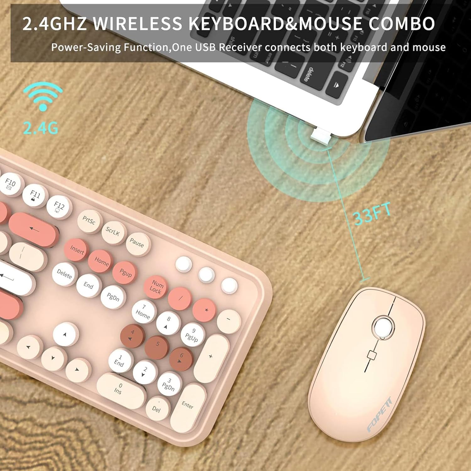 Detalle 2 de FD Wireless Keyboard and Mouse Combo 2.4GHz