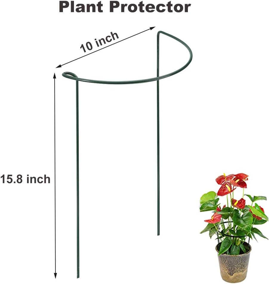 Thumbnail 1 de 12 Pack Half Round Garden Plant Support Stakes with Interlinking Rings (25x40cm)