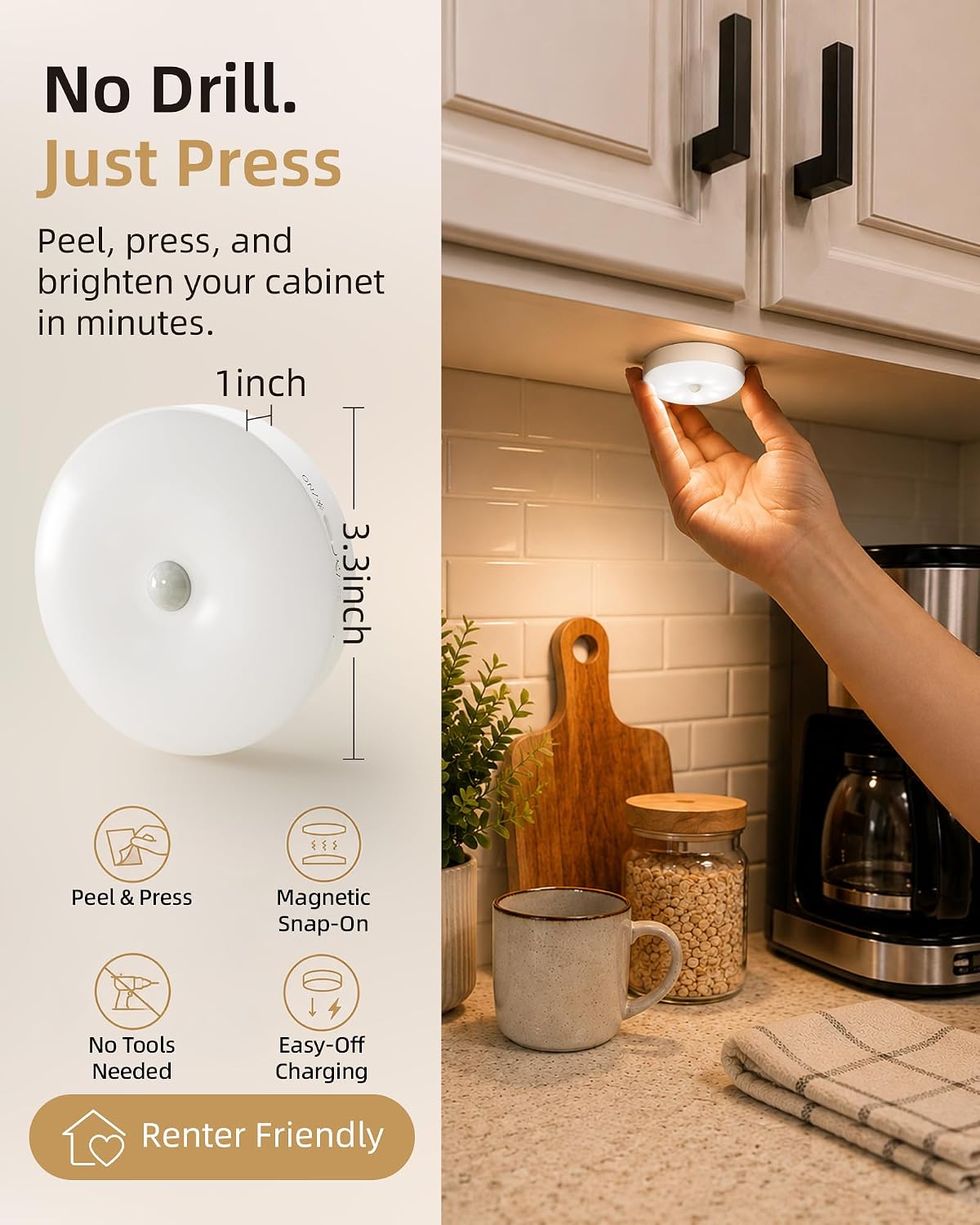 Detalle 2 de EZVALO 6-Pack Under Cabinet Light with Remote