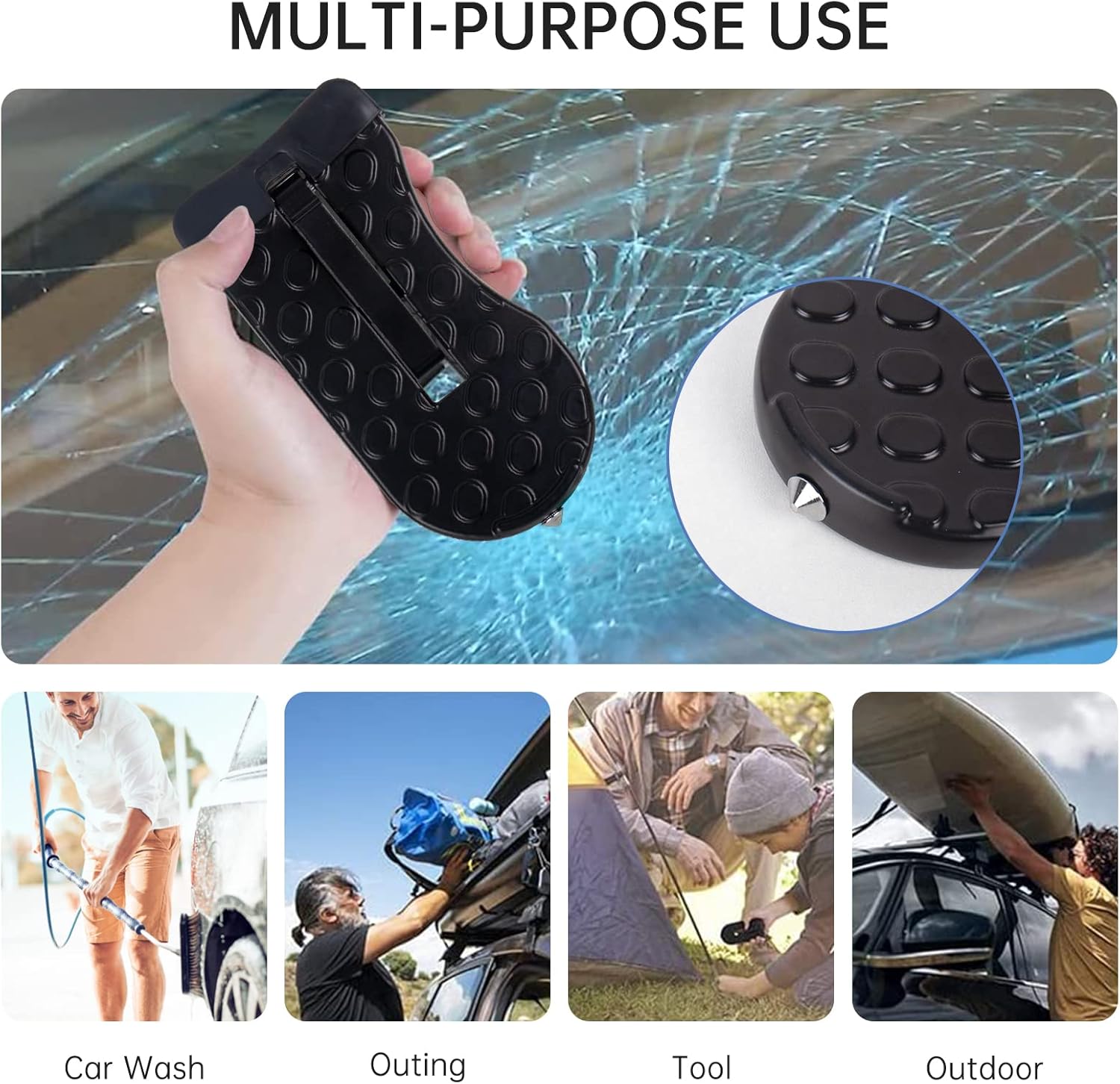 Thumbnail 2 de CTDMJ Foldable Car Door Pedal: Versatile, Compact Step with Safety Hammer for SUVs and Family Cars