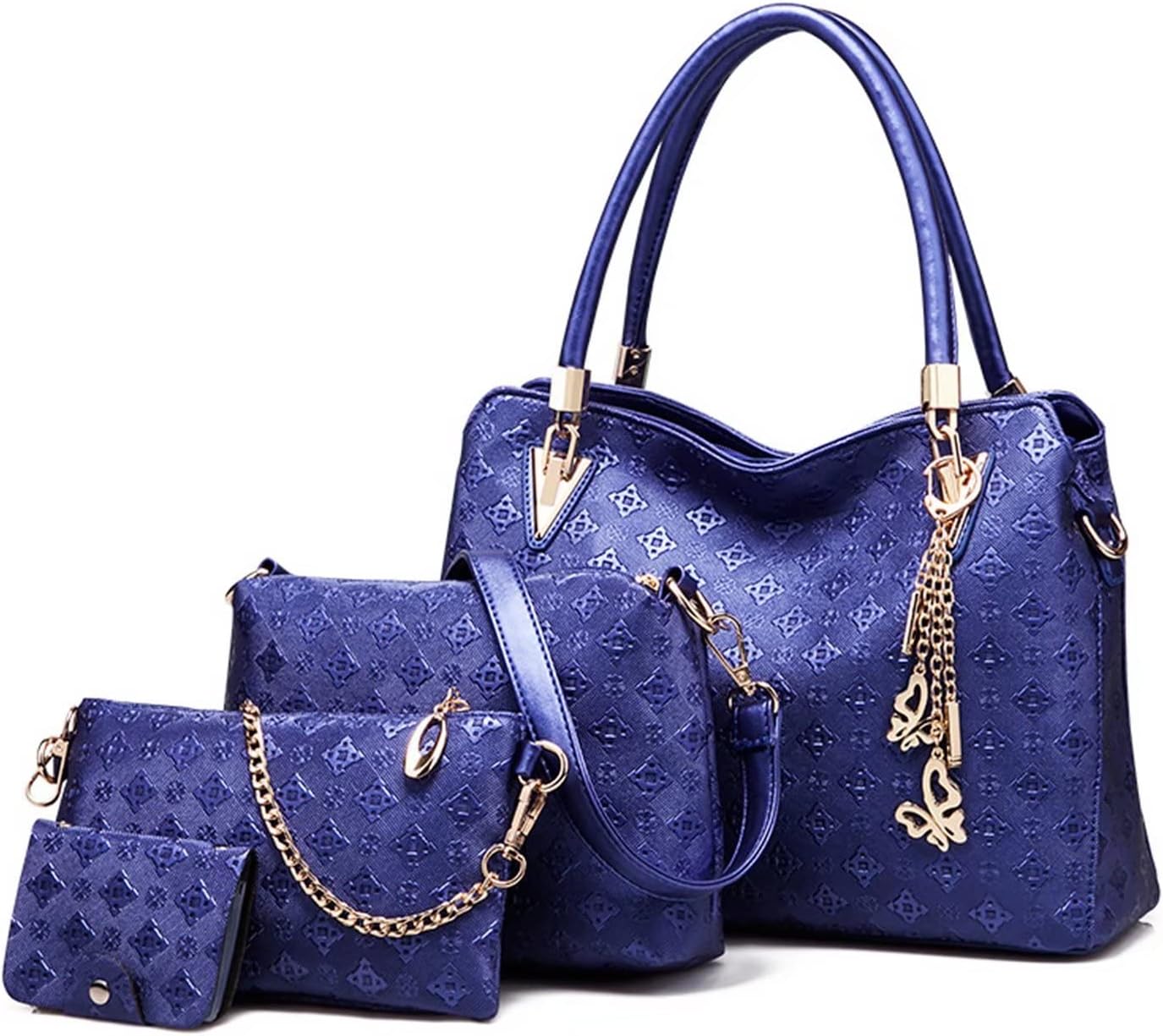 Pahajim 4-Piece Handbag Set for Women – PU Leather Top-Handle, Shoulder Bag, Clutch & Card Case