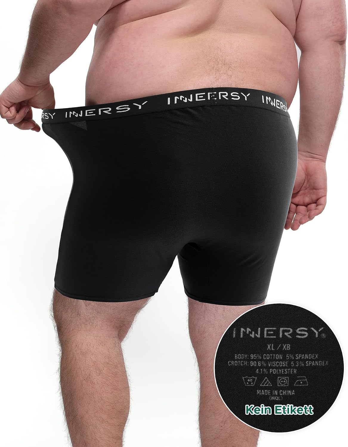 Thumbnail 3 de INNERSY bokserki męskie XL–6XL, bawełniane, z rozporkiem, 4 sztuki