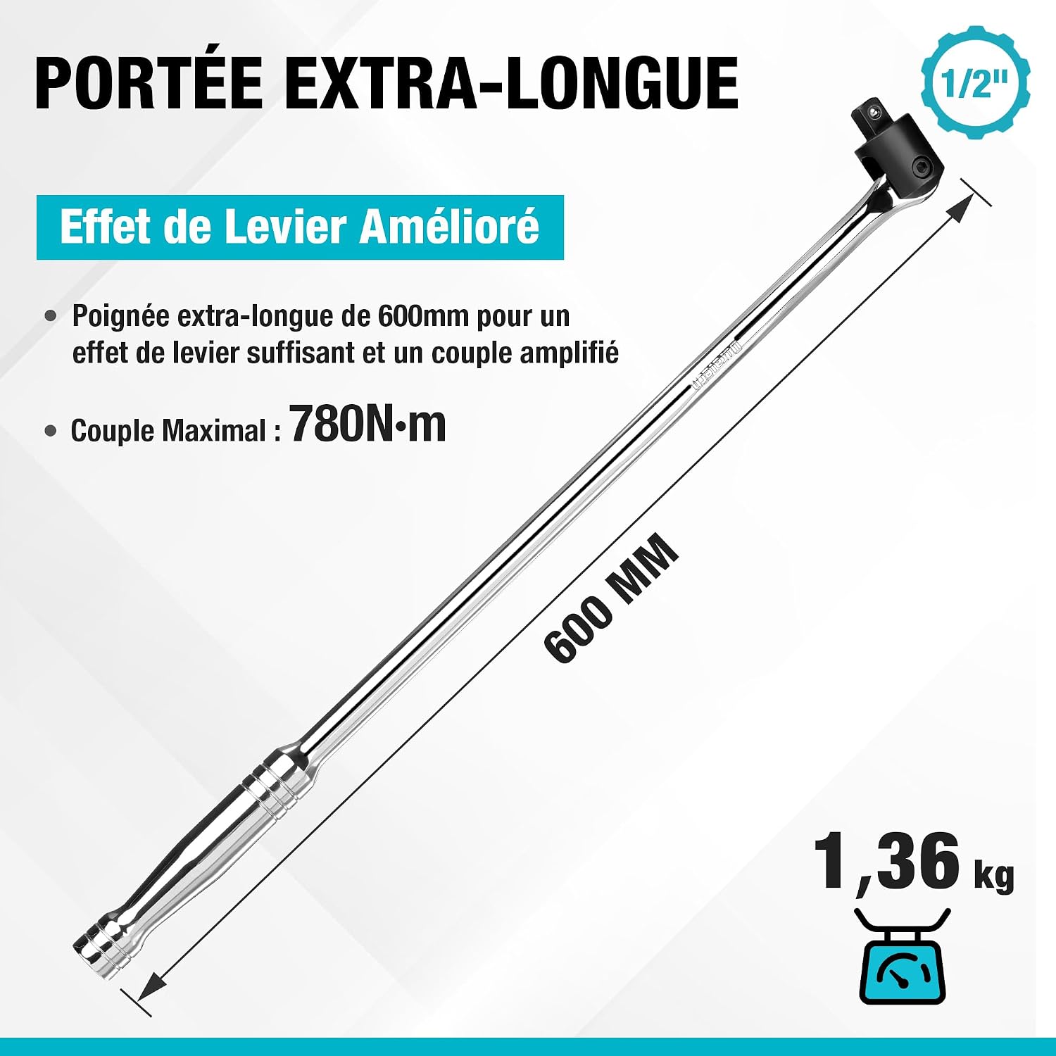 Thumbnail 1 de DURATECH Clé à Cliquet 1/2 articulée 780 Nm