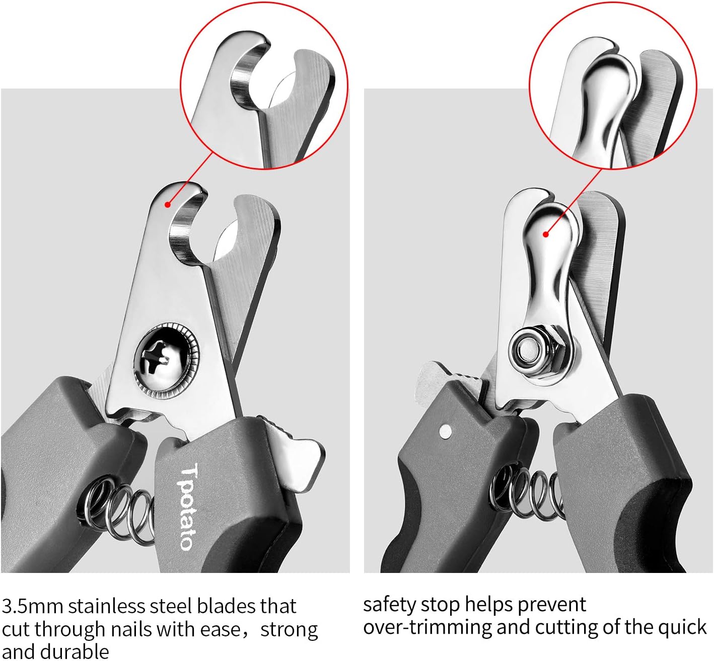 Detalle de Tpotato Dog Nail Clippers with Stainless Steel Blades