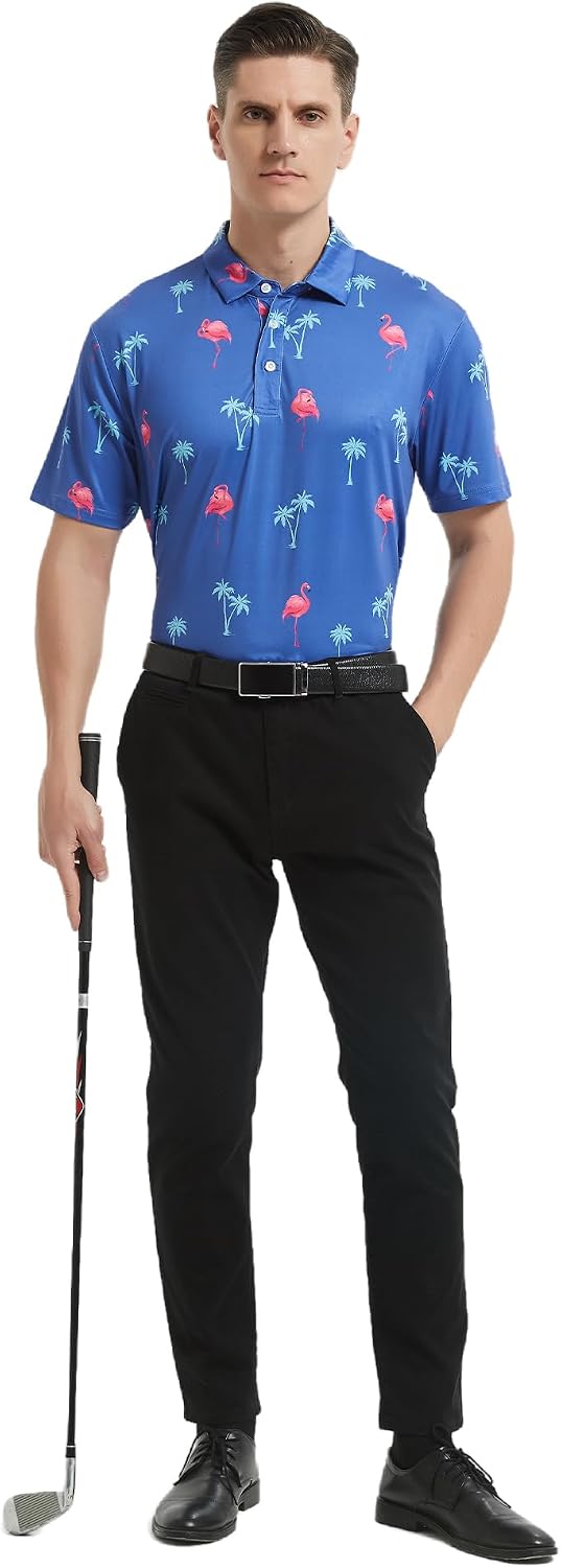 Detalle 1 de Tracamiy Men's Golf Polo in Polyester-Spandex