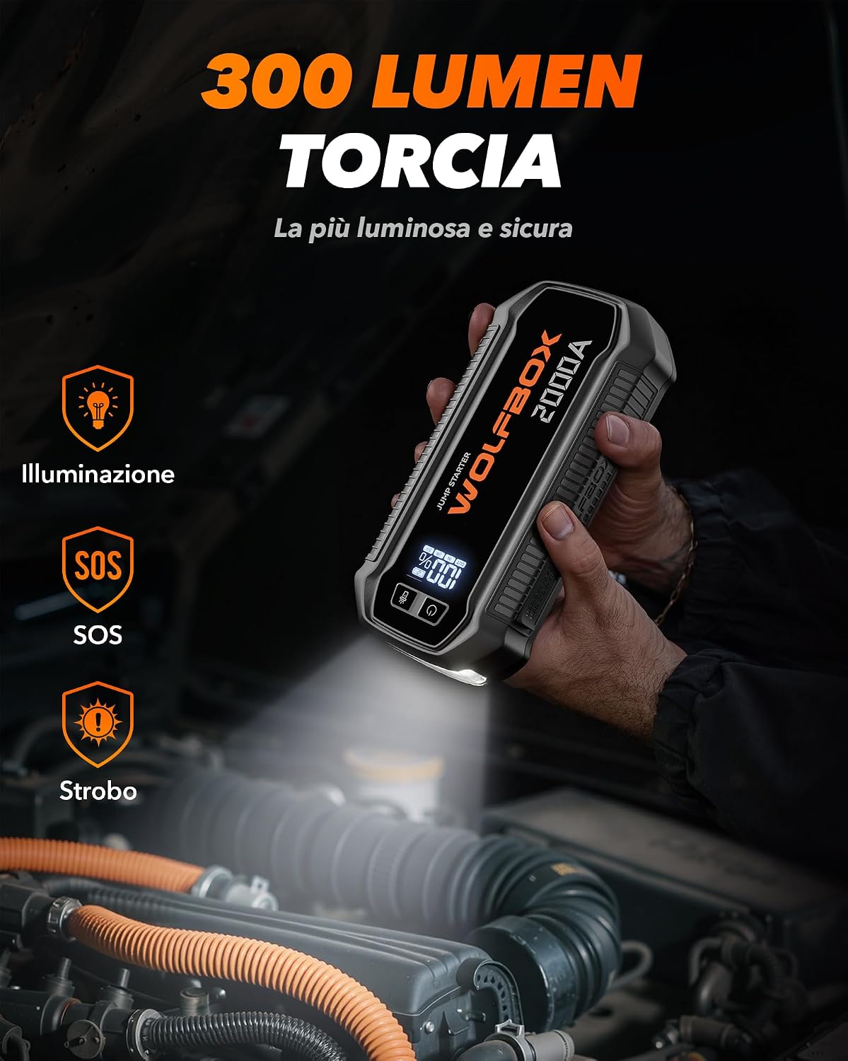 Detalle 2 de WOLFBOX Booster Avviamento 2000 A portatile
