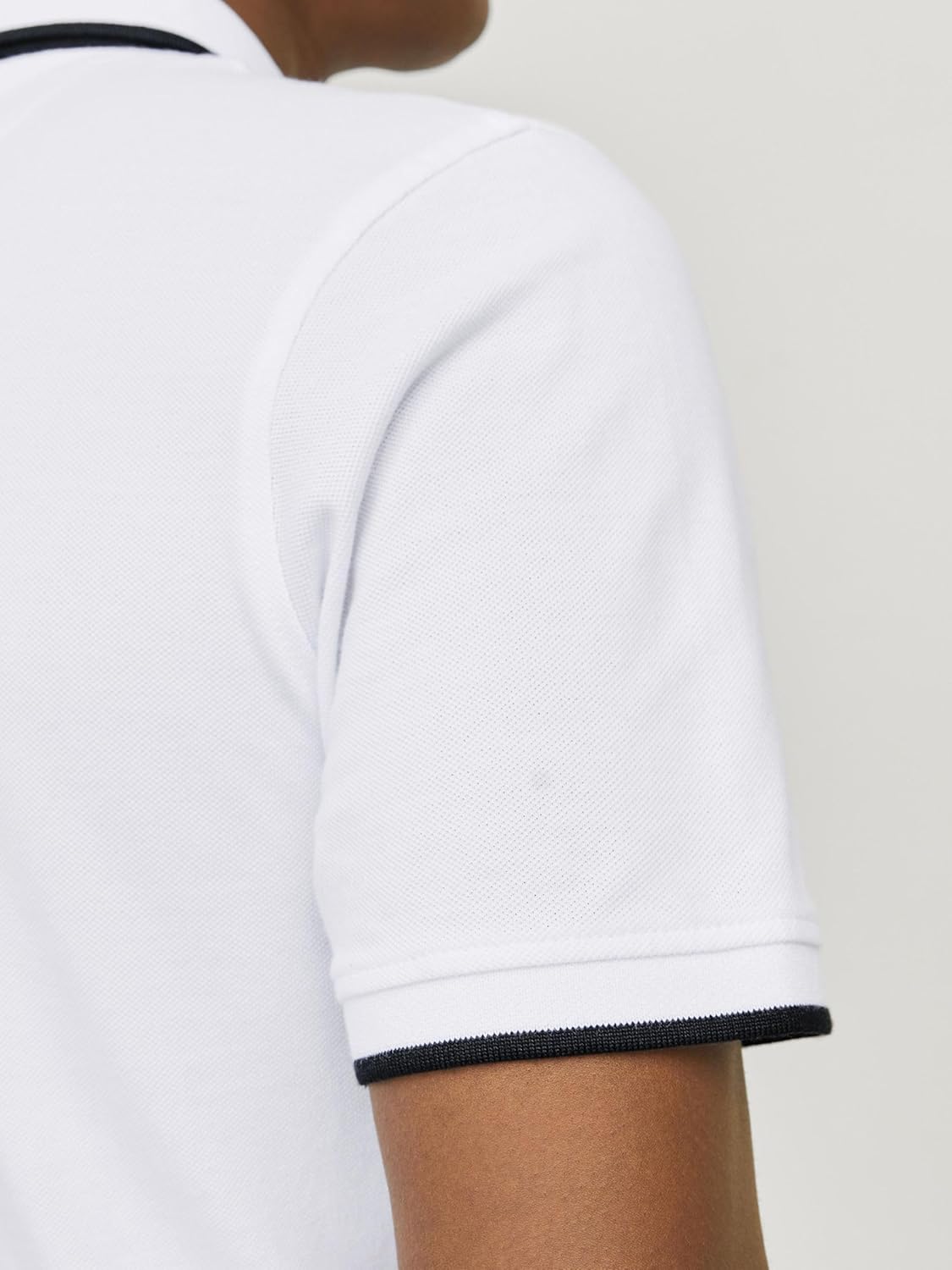 Detalle 2 de JACK & JONES Jjepaulos Polo Slim Fit para hombre en blanco (White Detail)