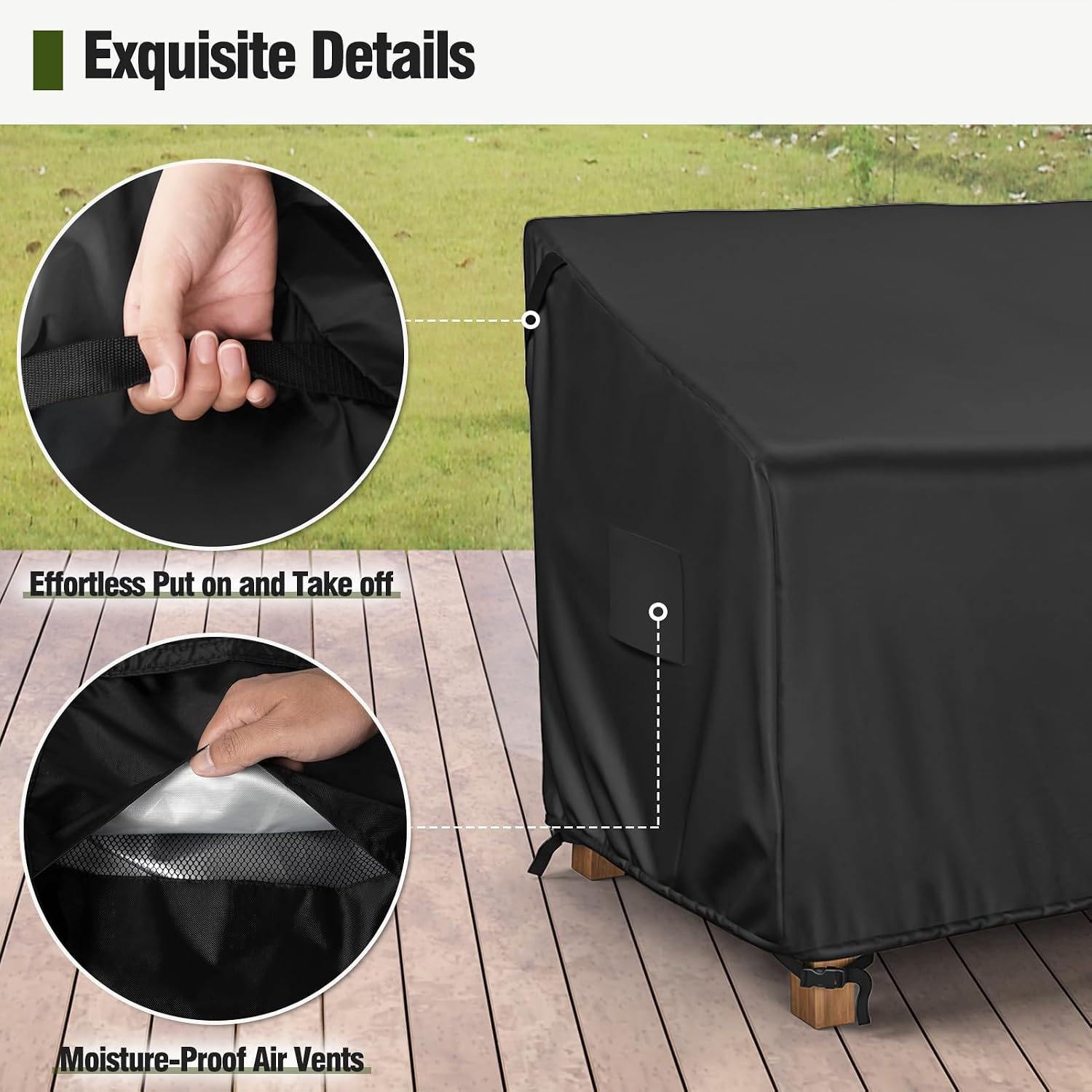 Detalle de MR. COVER 3-Seater Outdoor Couch Cover, 80-Inch