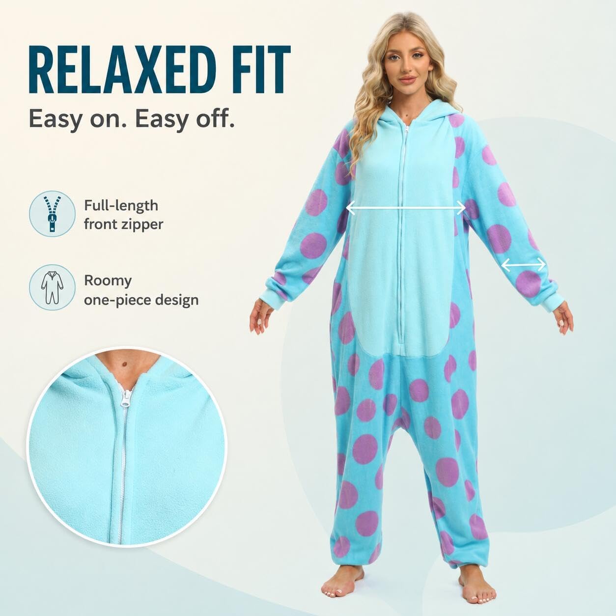 Detalle 1 de BGOKTA Adult Animal Onesie Pajamas, Polar Fleece Halloween Costume