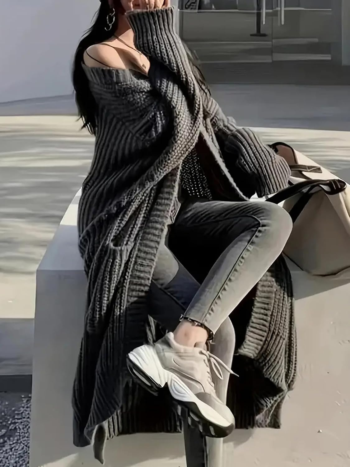 Thumbnail 3 de GUTPOINT Womens Long Cardigan Sweater