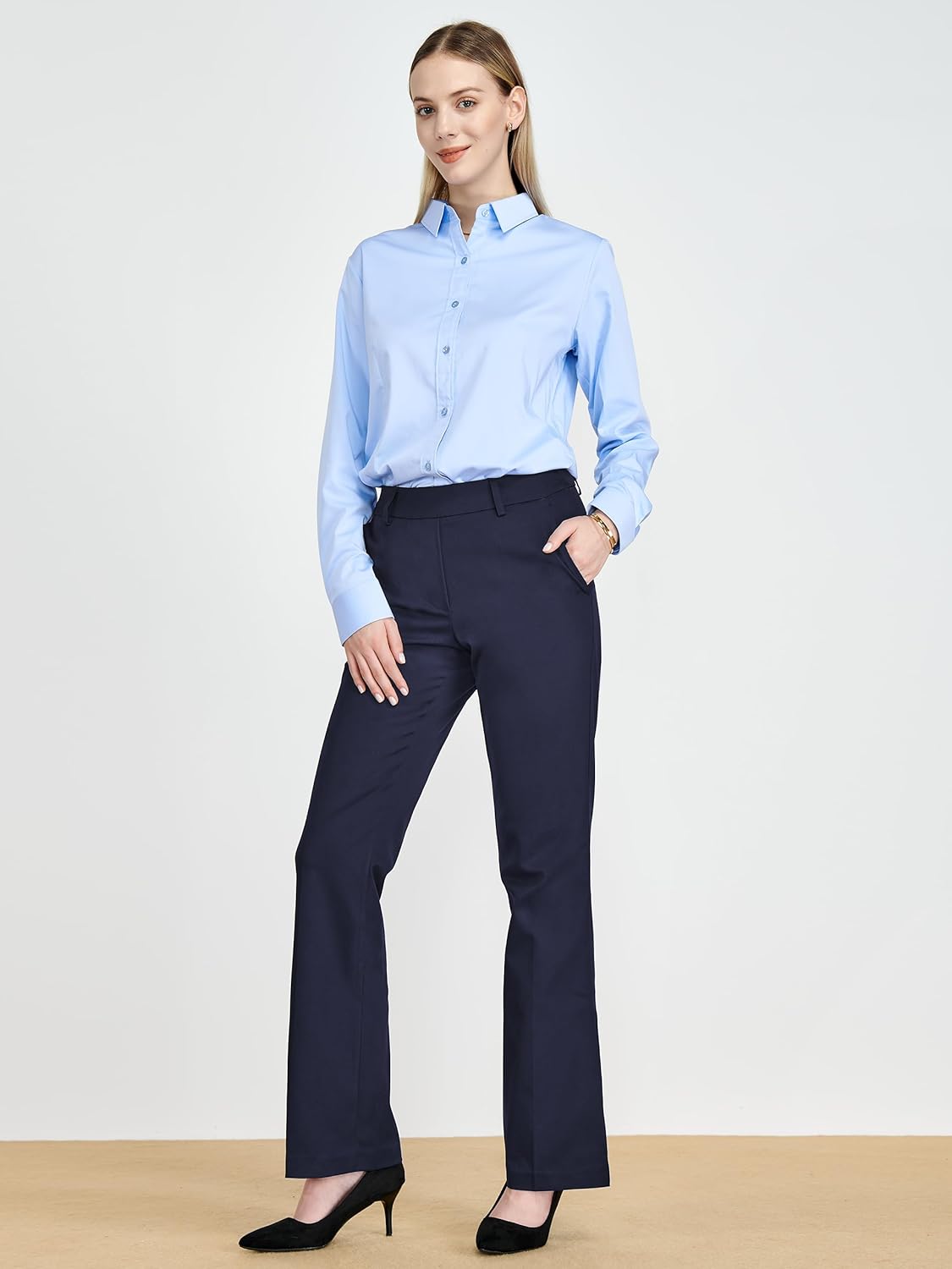 Detalle de Tapata Women's Stretchy Bootcut Dress Pants 30" 📐