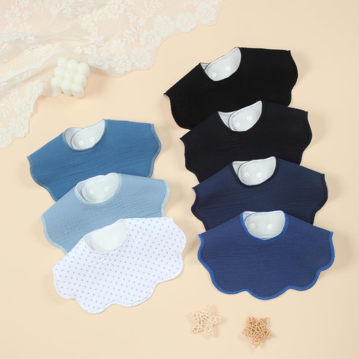 Thumbnail 6 de Benoxine Muslin Baby Bibs – Soft & Absorbent Adjustable Bandana Style, 7-Pack (Unisex)