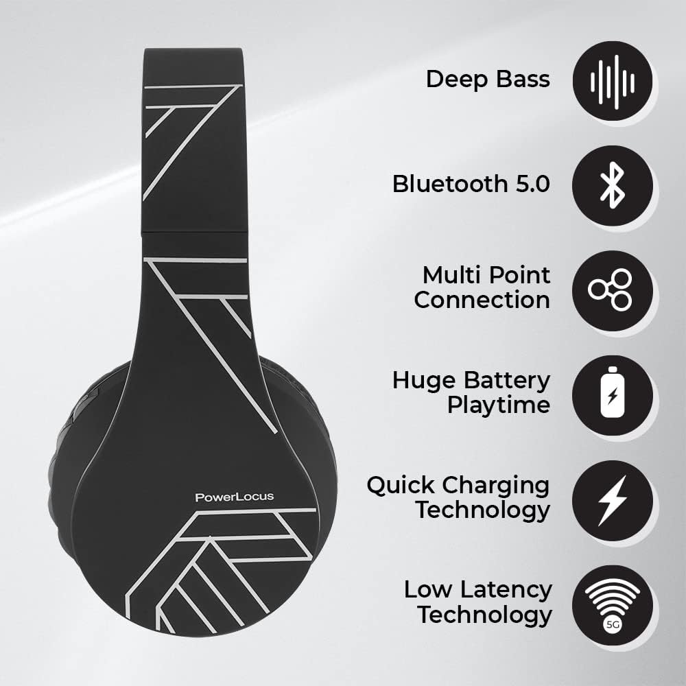 Detalle de PowerLocus Bluetooth Headphones Over Ear