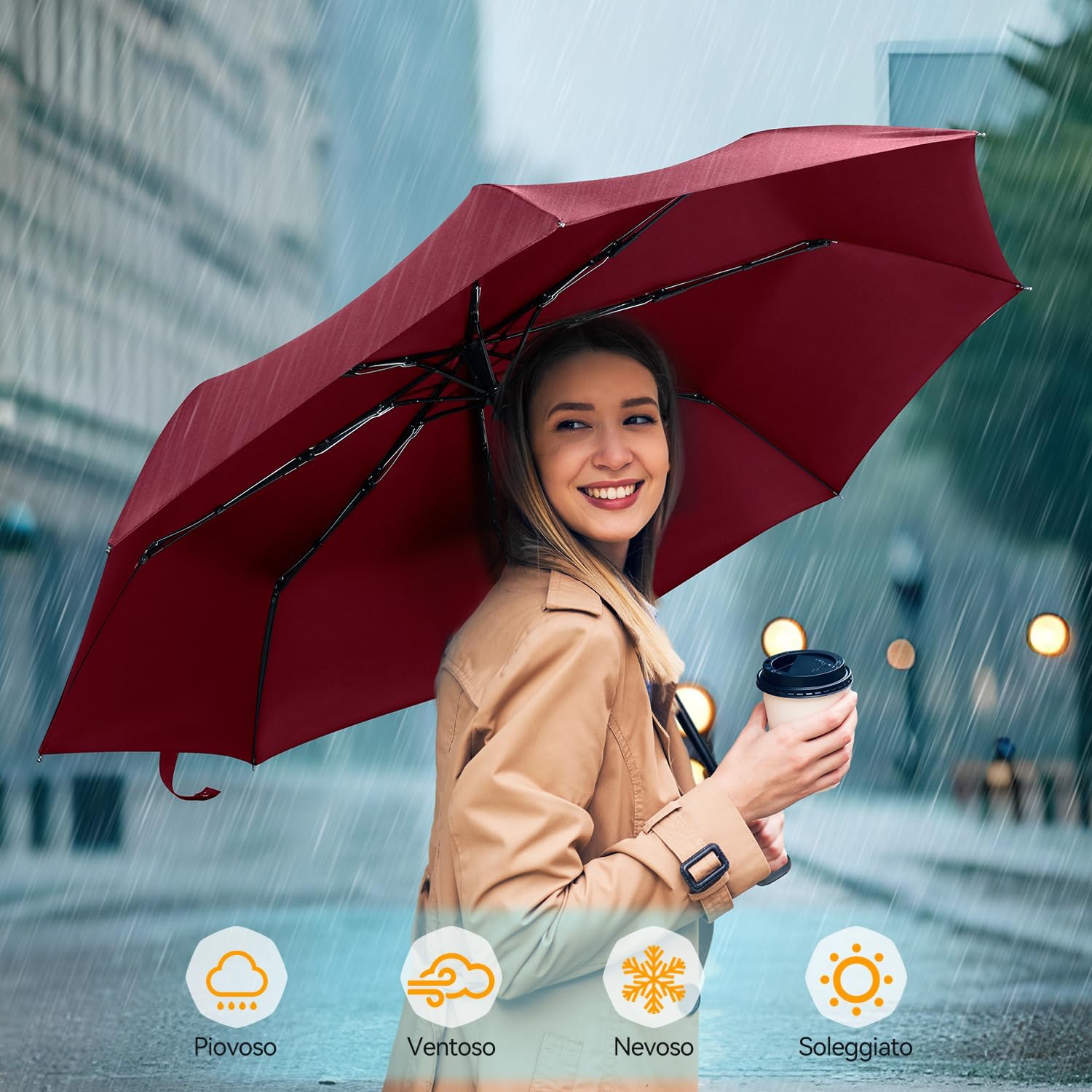 Thumbnail 5 de TechRise Umbrella: Compact, Windproof Automatic Folding Umbrella for Travel