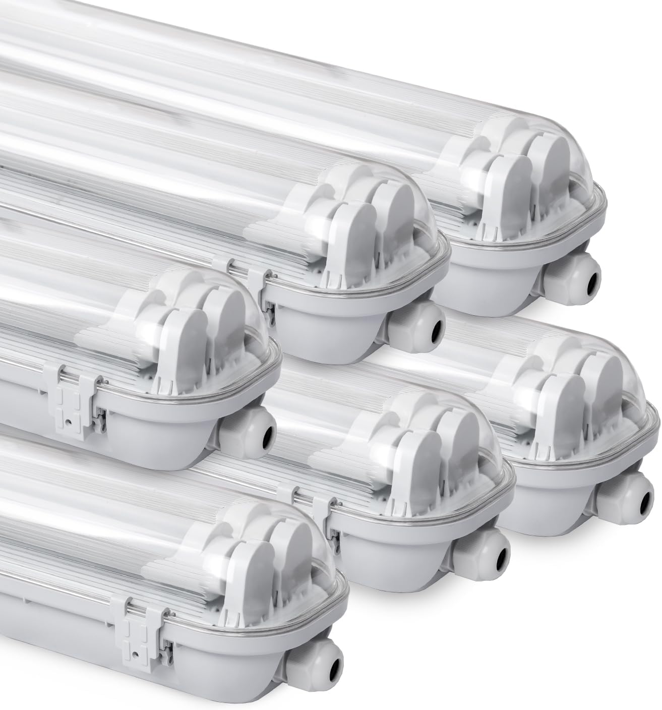 Detalle de Daromigo Lampada LED per ambienti umidi, 150 cm, 2x24 W, IP65 – luce bianca fredda 6500 K