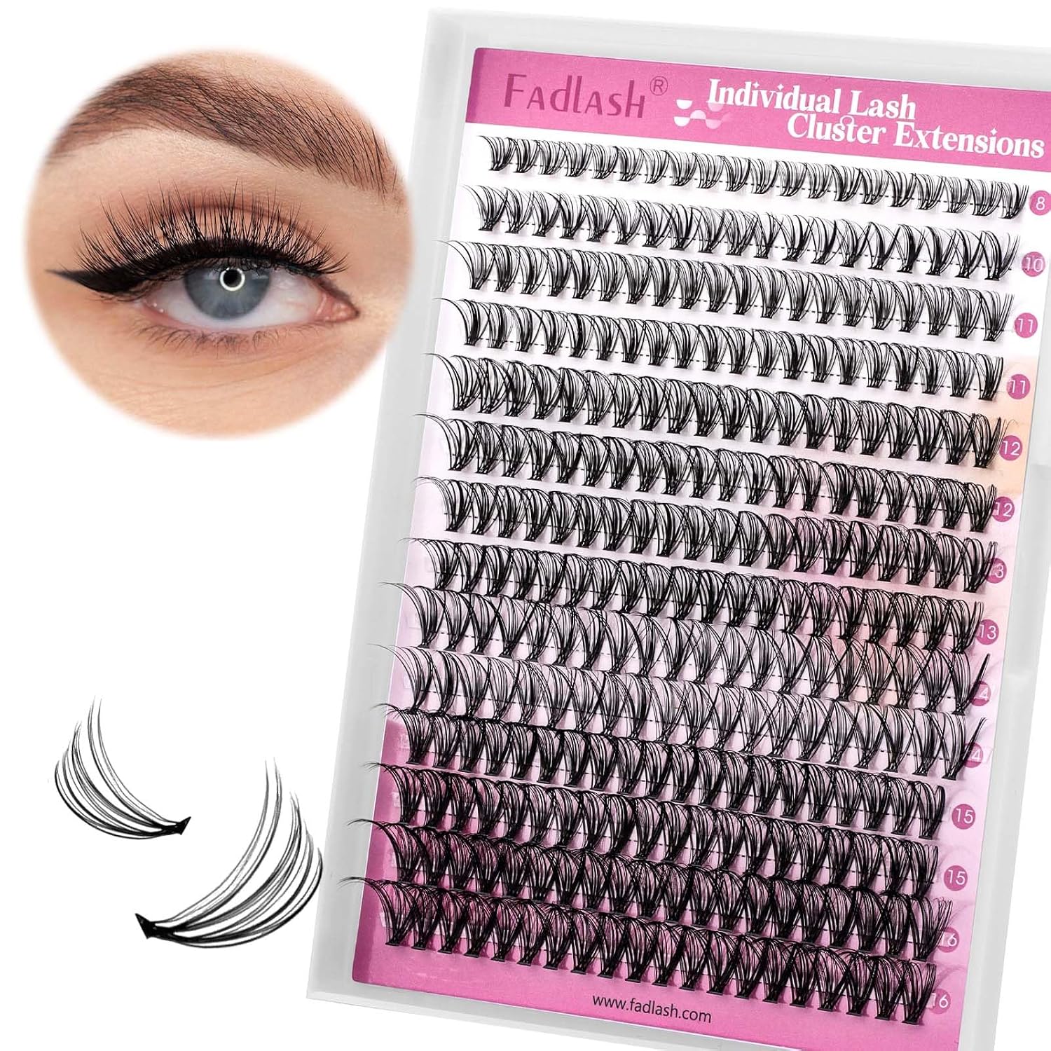 Detalle de Wimpern Einzelcluster 0,07 mm, 8–16 mm