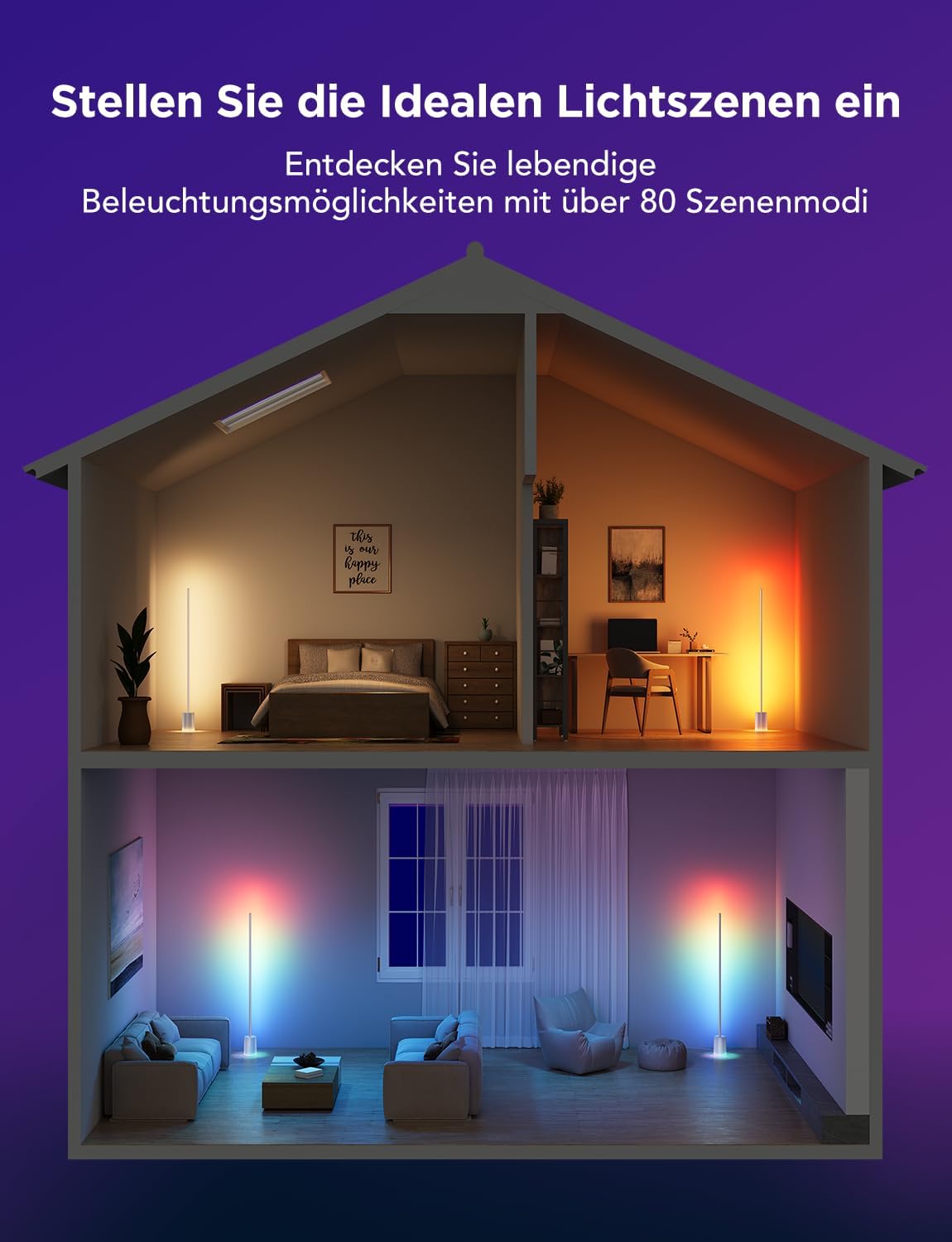 Thumbnail 6 de Govee RGBIC Stehlampe H607C LED‑Lampe mit 64+ Szenen