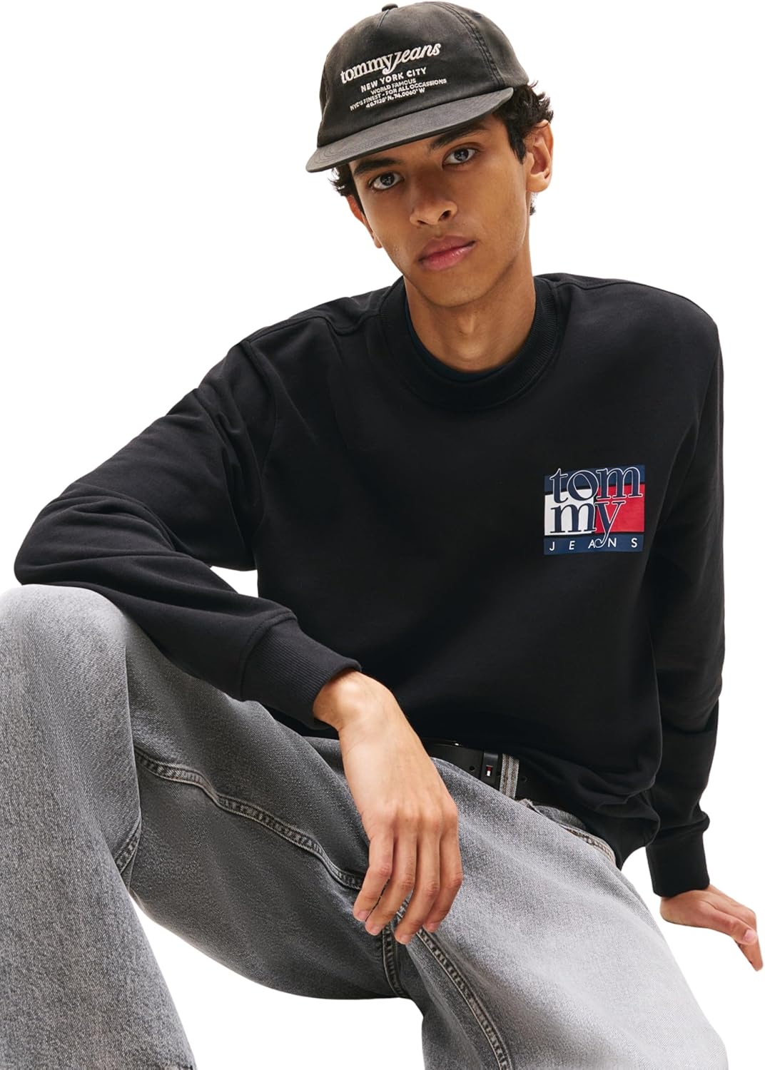 Thumbnail 2 de Tommy Jeans Uomo Felpa Flag Crew con Scollo Rotondo