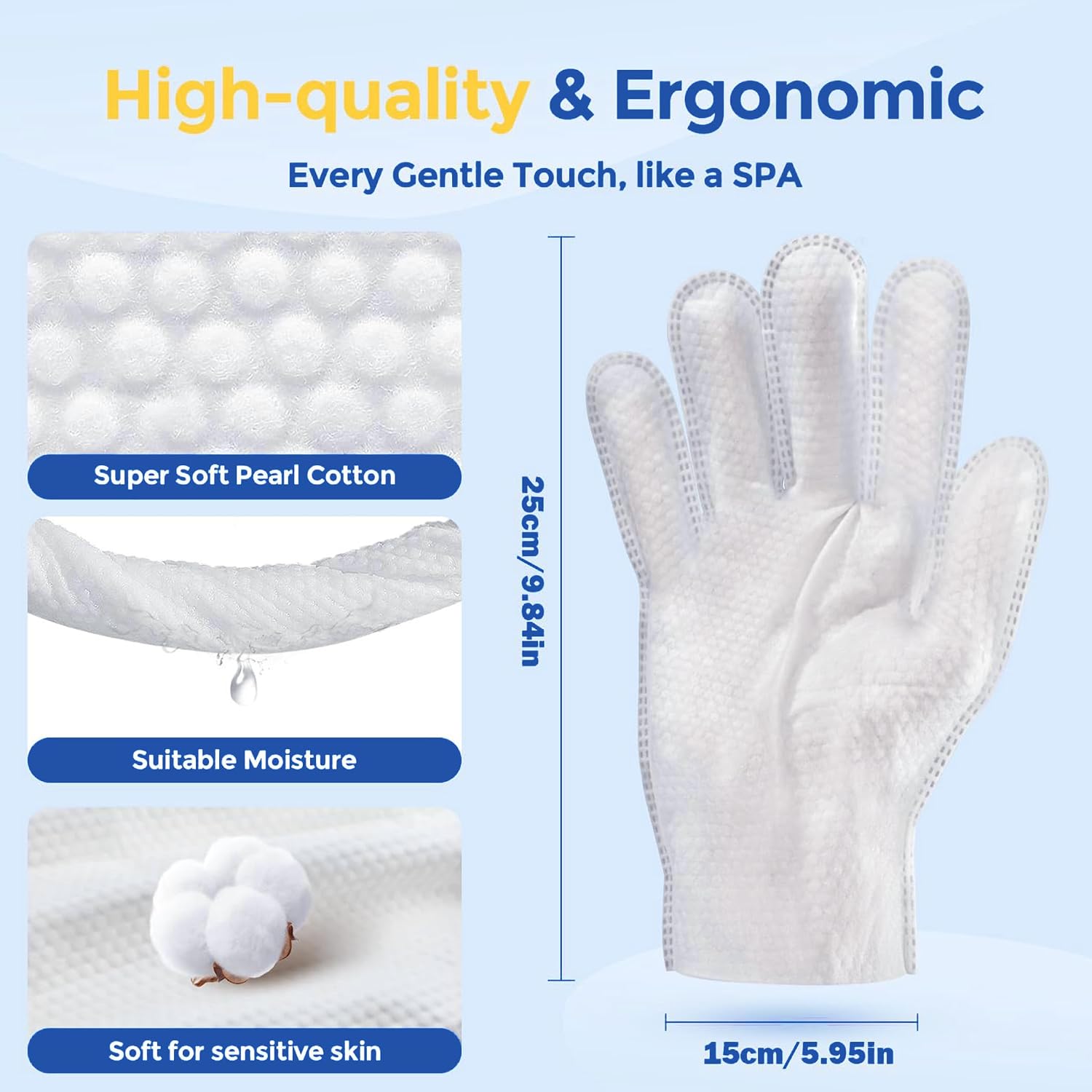 Detalle de PCpetclear Pet Glove Wipe for Dog – Wash Free, Thickened & Gentle Grooming Wipes, 10pcs