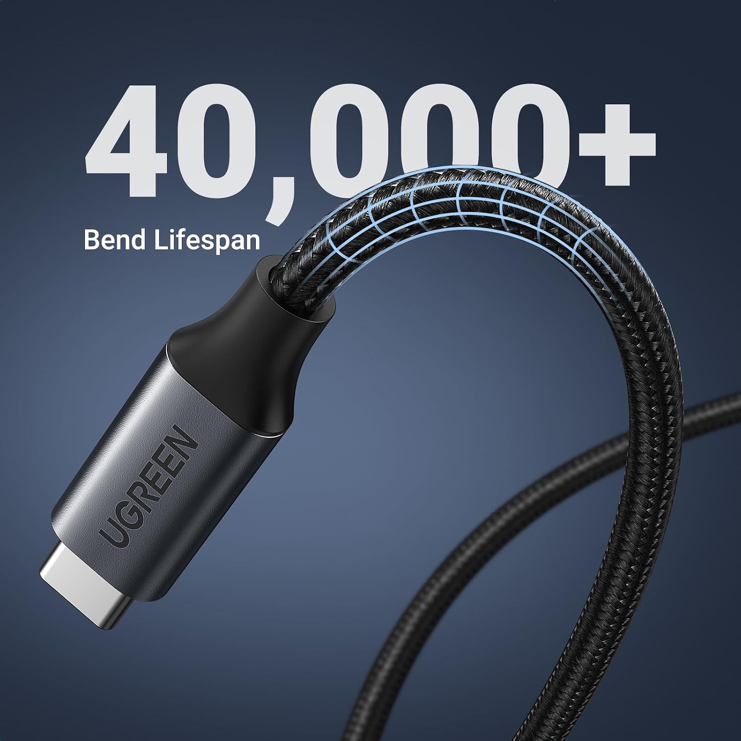 Detalle 2 de UGREEN 100W USB C Extension Cable (1m) – 10Gbps, 4K60, Male to Female