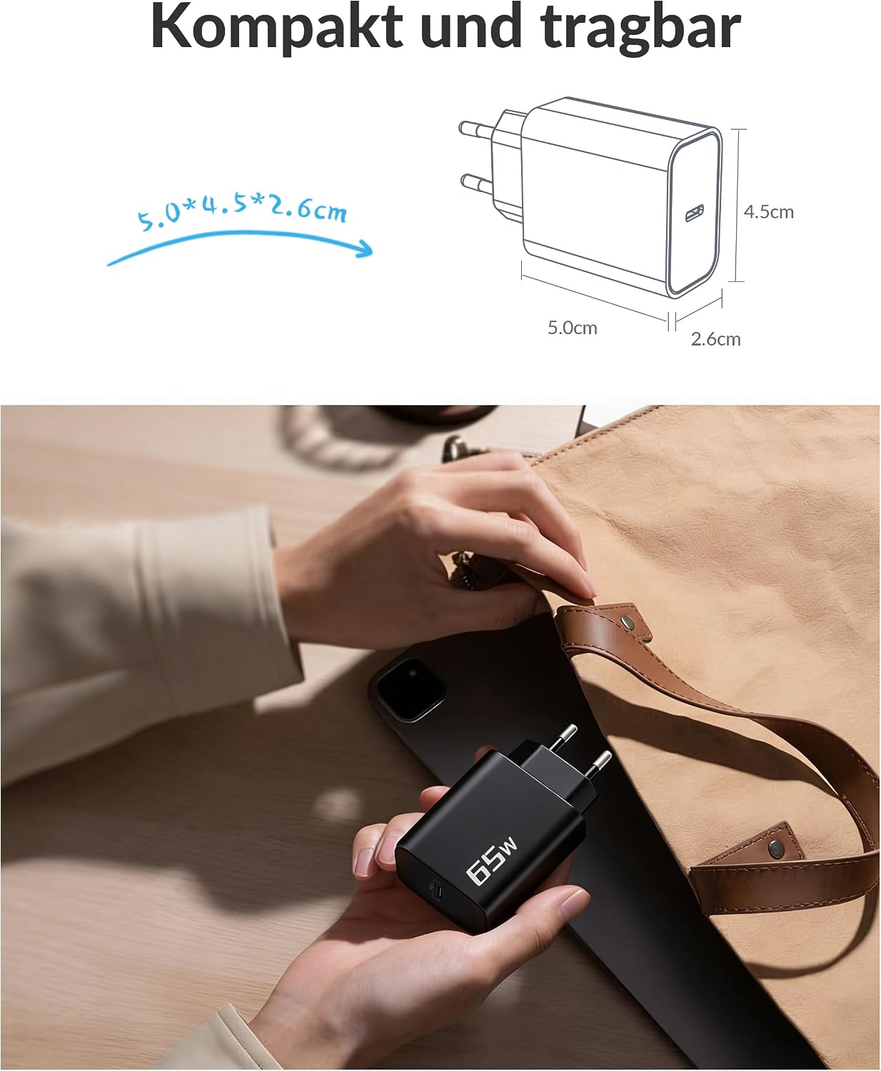Thumbnail 4 de 65W USB‑C Schnellladegerät mit 2x 2 m Kabel – Samsung S26/S25/S24/S23 Ultra kompatibel
