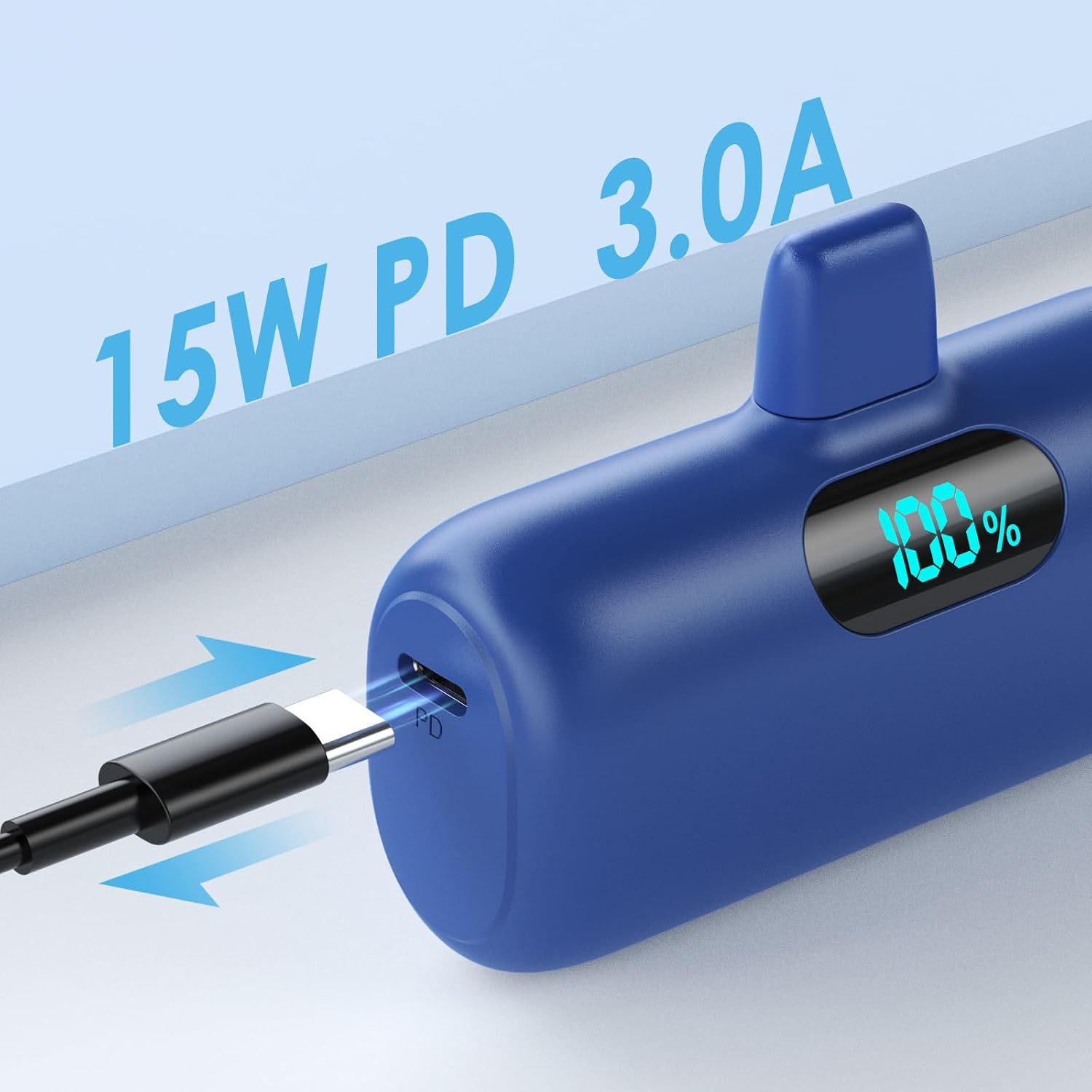 Detalle de Feob HX45X2 2-Pack iPhone Power Banks, 5,000mAh, 15W PD, LCD Display