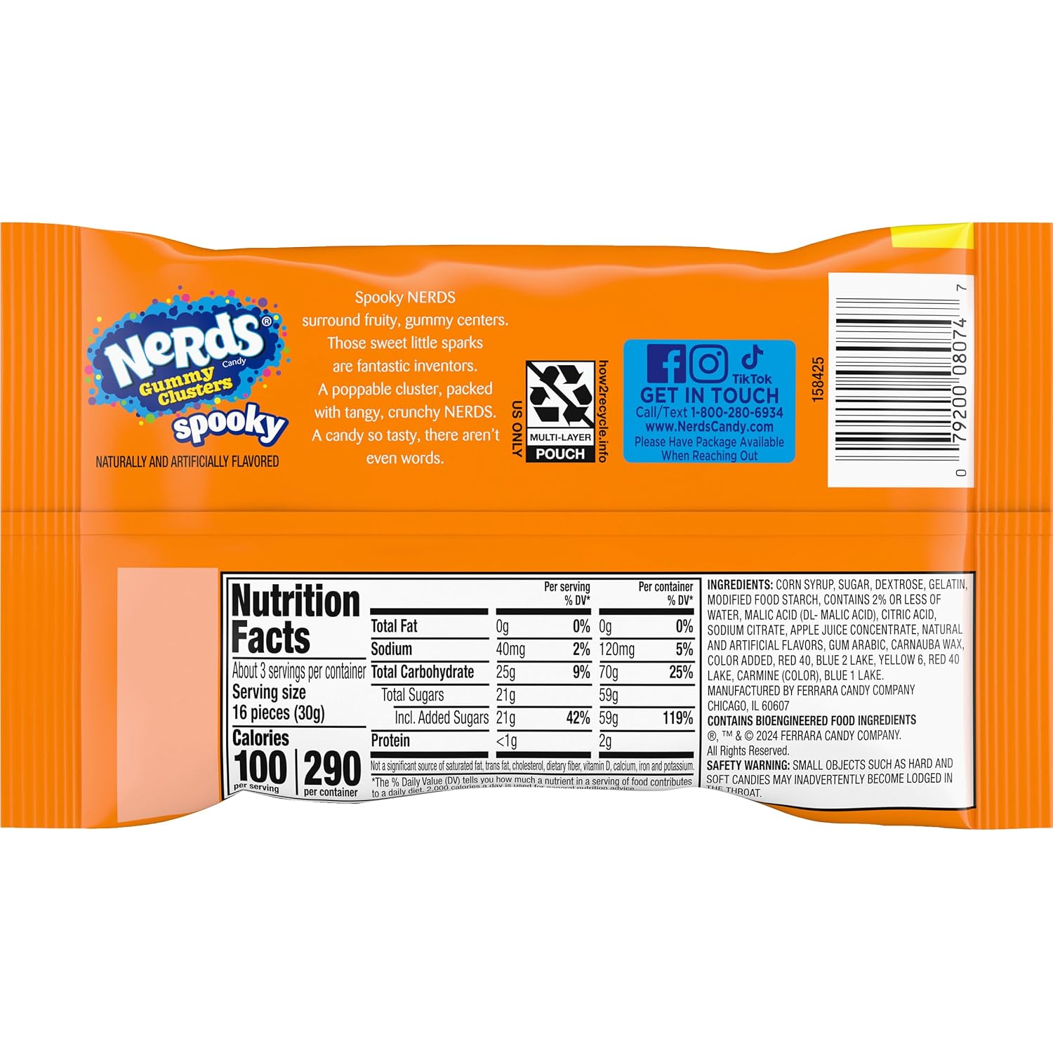 Detalle 2 de Nerds Spooky Gummy Clusters Halloween Candy, 3 oz, 12 Count