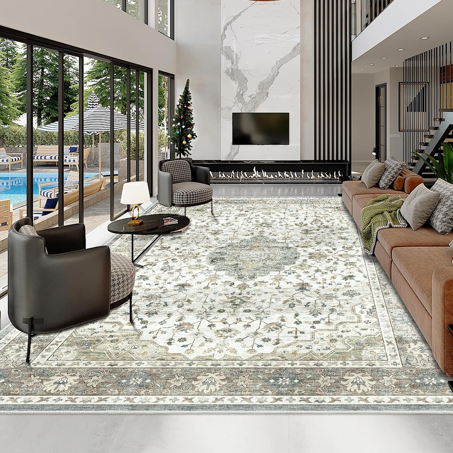 Thumbnail 5 de HOMFINE Alfombra Vintage Grande Lavable Antideslizante 🏡 200x300cm