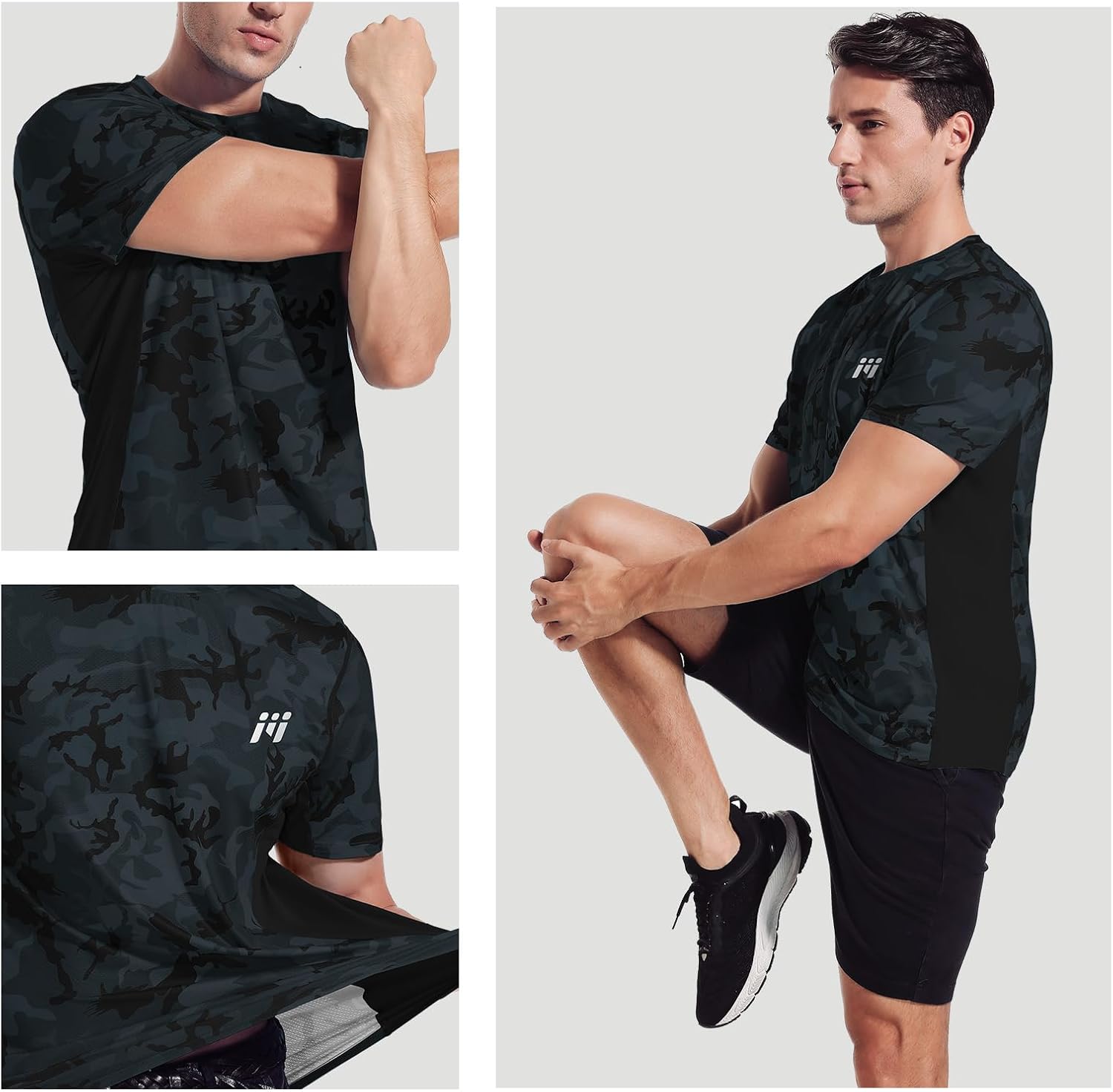 Detalle 2 de MEETWEE Rash Guards Uomo a Manica Corta: Maglietta sportiva UPF 50+ per nuoto, corsa e attività all’aperto