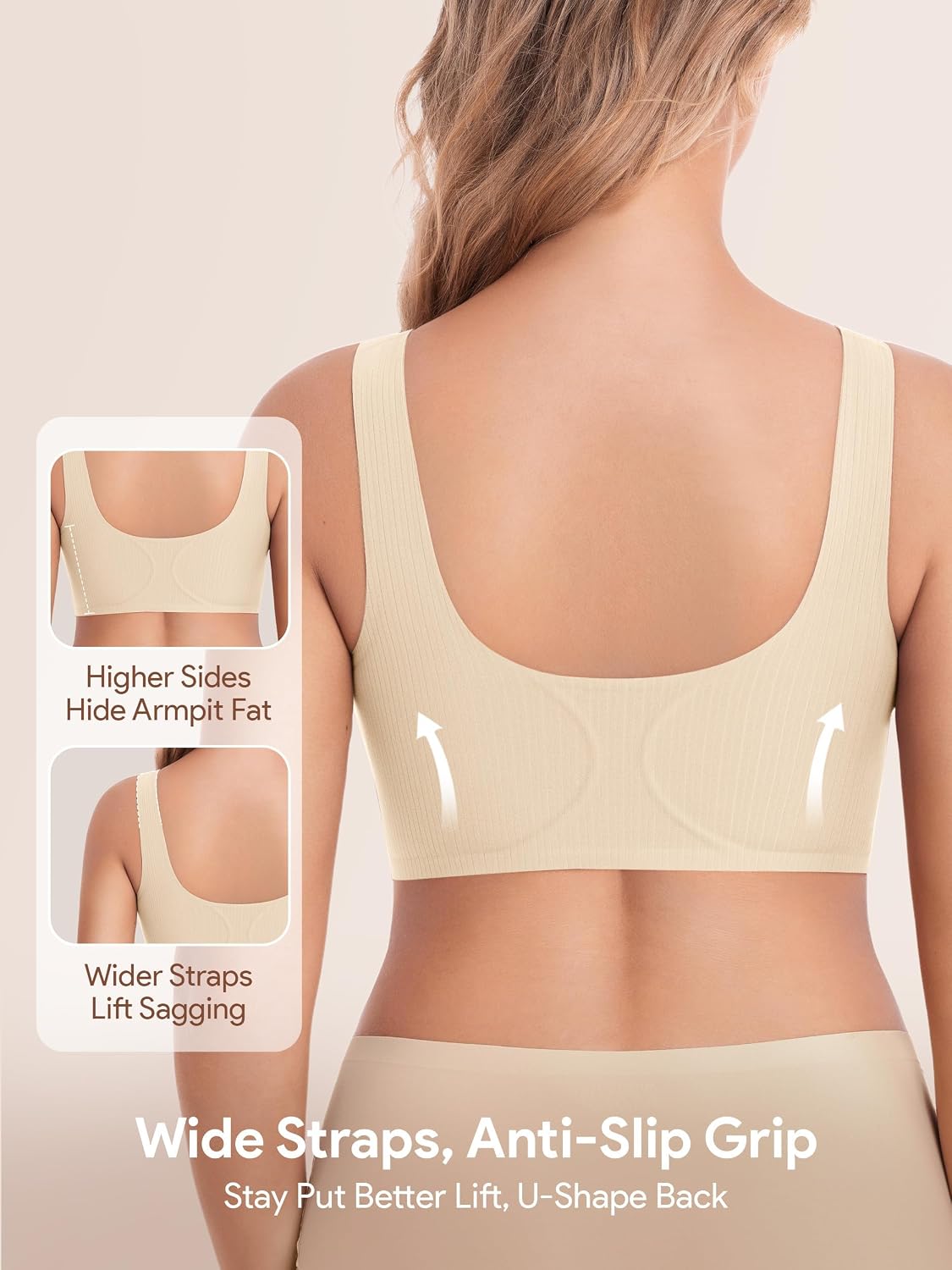 Detalle de Angelhood Wireless Jelly Bra, Seamless Full-Coverage T-Shirt Style