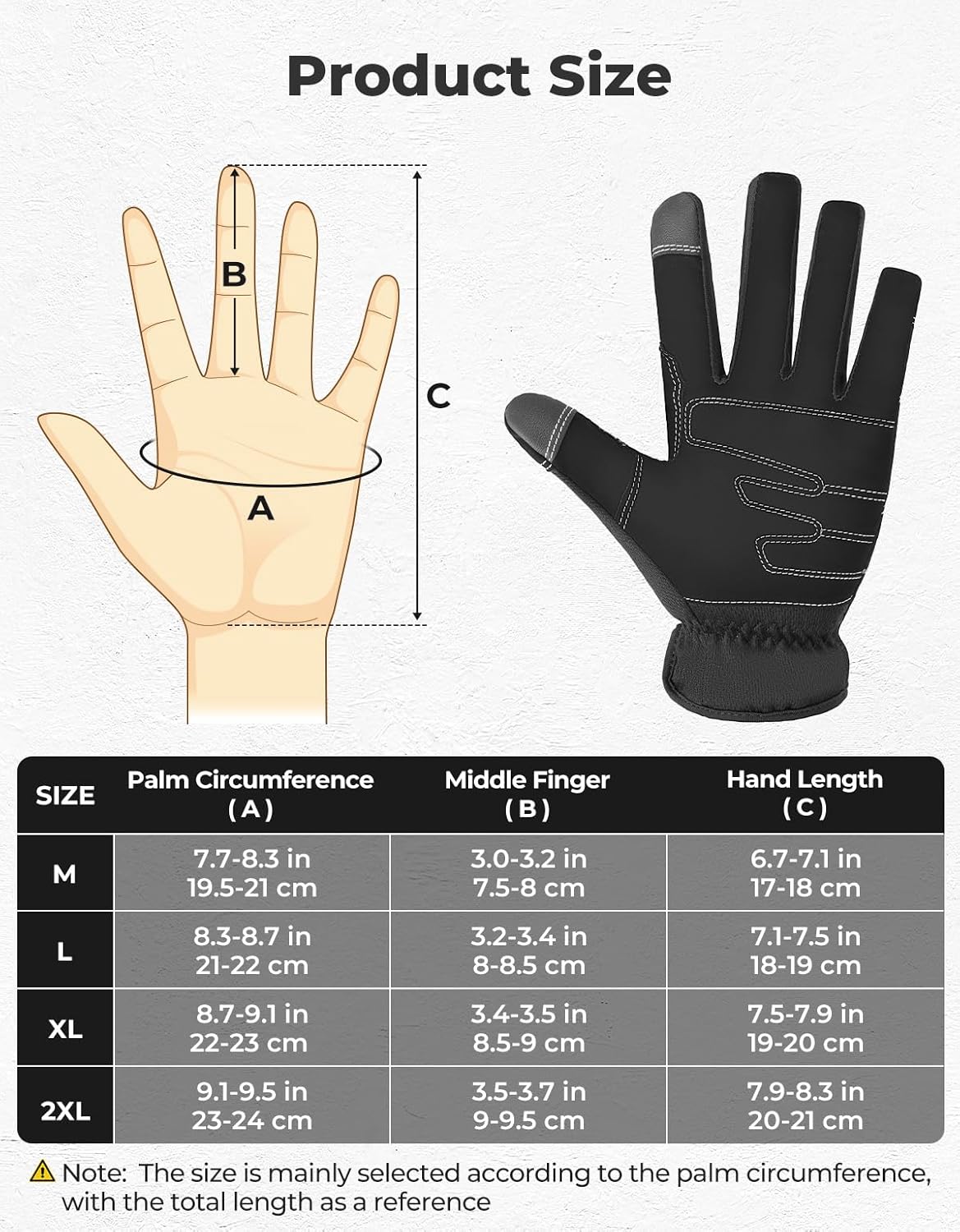 Thumbnail 5 de KEMIMOTO Outdoor Handschuhe Herren – atmungsaktive, strapazierfähige Konstruktionshandschuhe für Arbeit, Radfahren und Outdoor-Einsatz