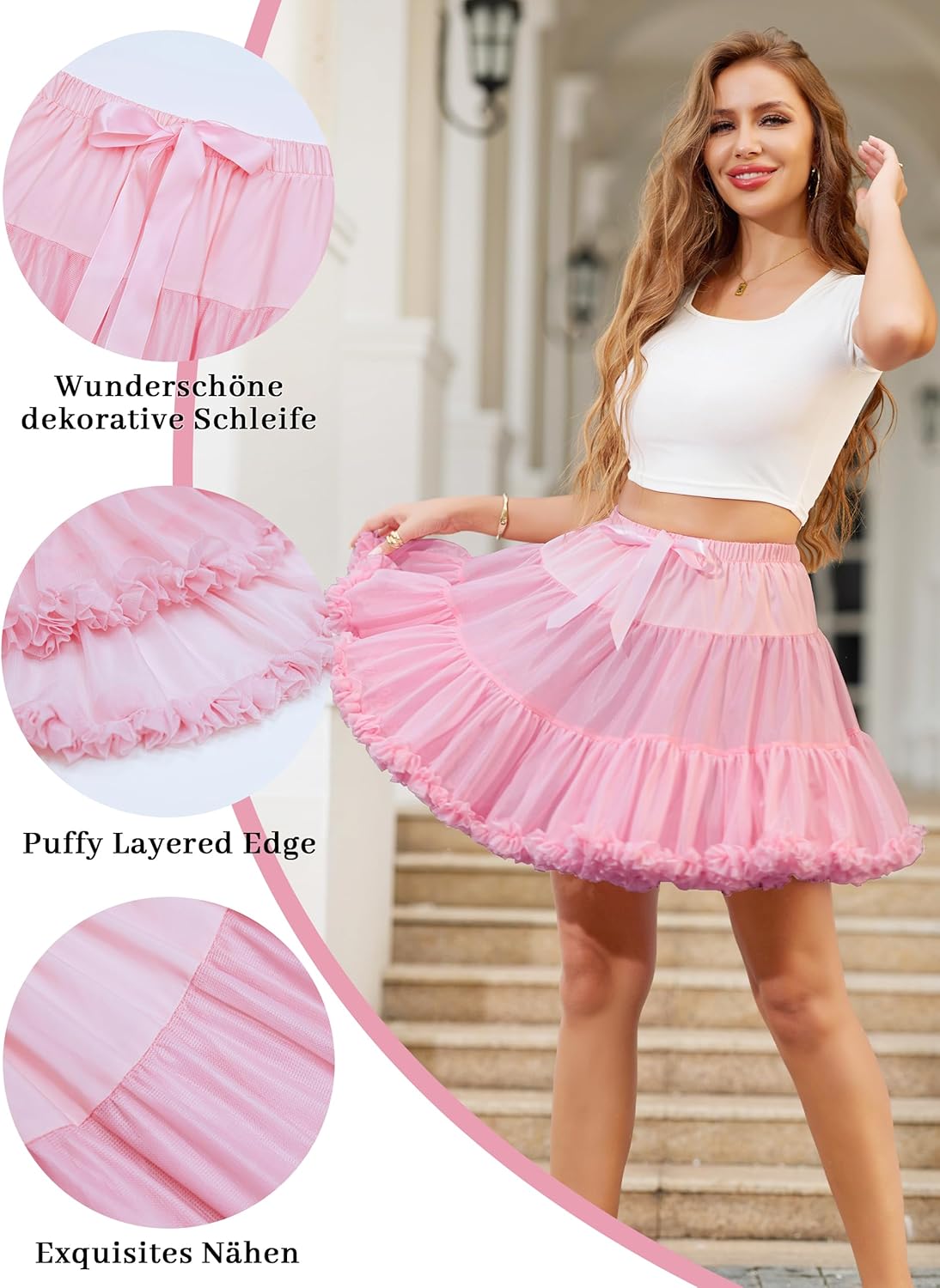 Thumbnail 2 de Wikoan Jupon sous robe années 50 en tulle à nœud – Petticoat rockabilly pour femme