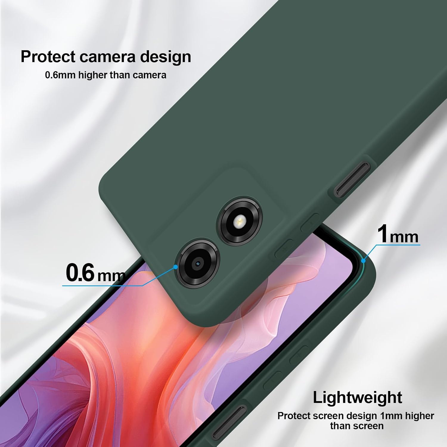 Detalle de GiiYoon Case for Motorola E14, shockproof silicone
