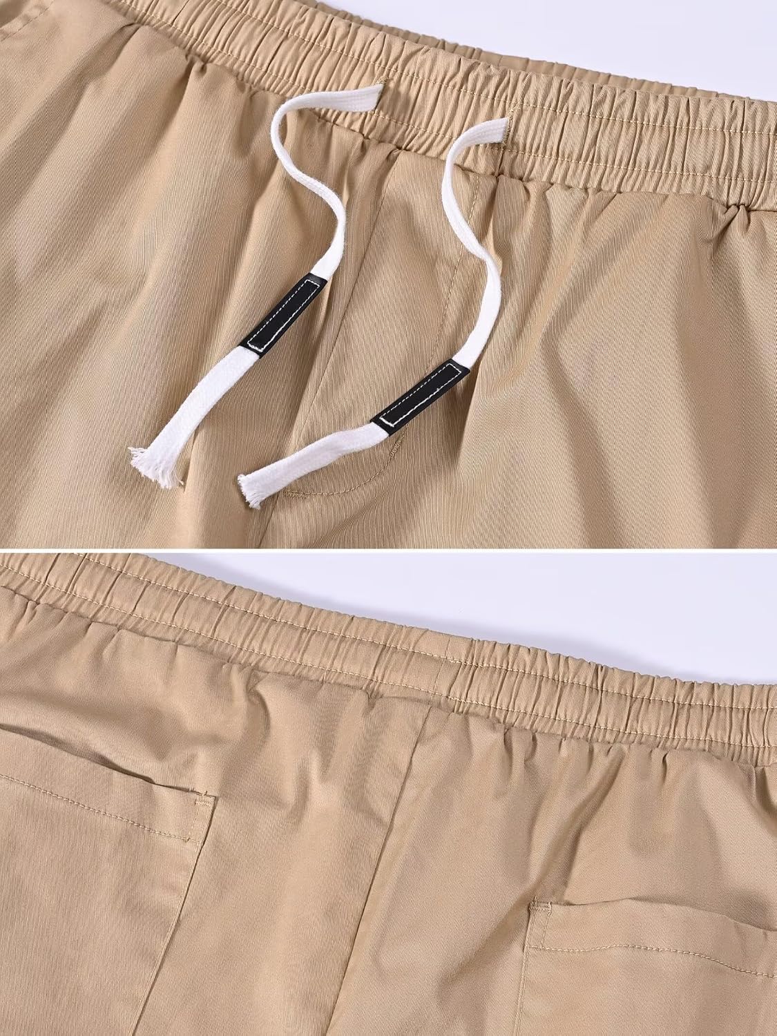 Detalle de PrimeCrest Mens Cargo Shorts: Breathable Cotton with Multi Pockets