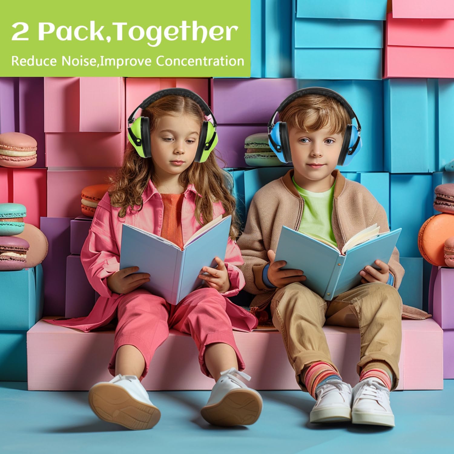 Thumbnail 1 de Floriogra Casque Anti Bruit Enfant – Pack de 2, Casques Ajustables pour 3–16 ans