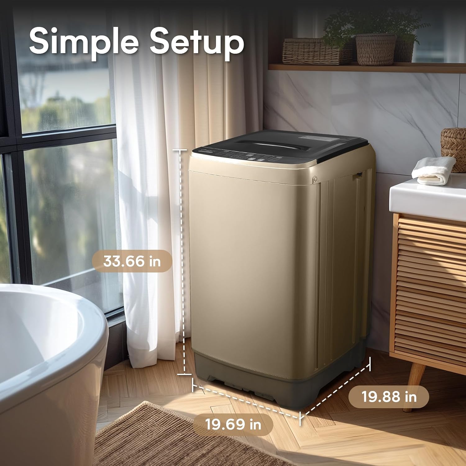 Thumbnail 6 de Anypro XQB201A-GOLD6 Fully Automatic Washer and Spinner Combo, Gold