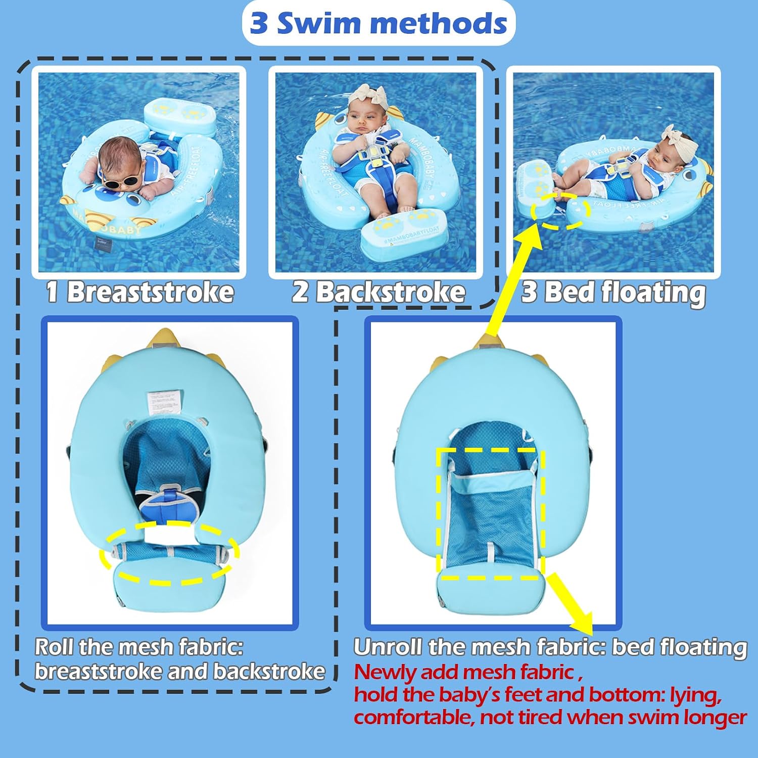 Thumbnail 2 de Mambobaby Float with Canopy: Non-Inflatable Swim Trainer for 3–24 Months