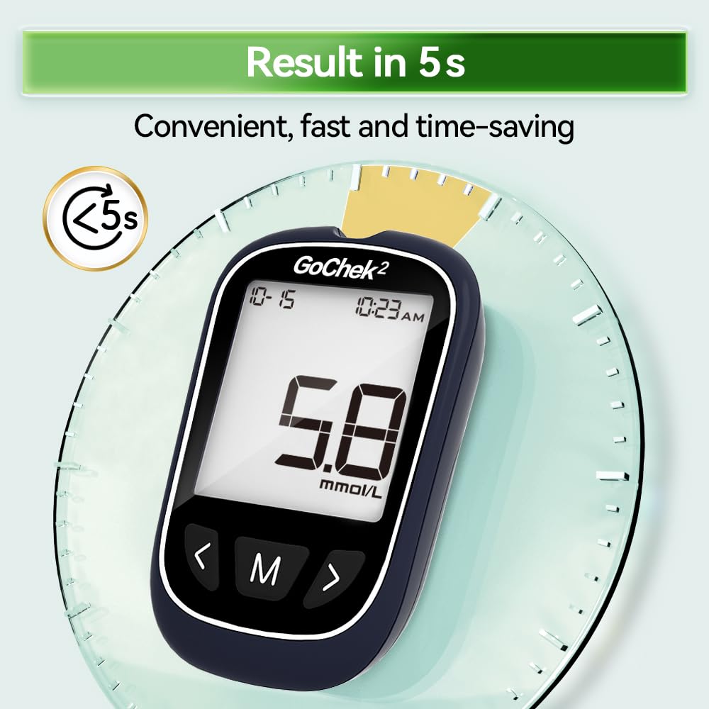 Detalle 2 de MicroTech Blood Sugar Monitor Kit with 10 Strips & Lancets (No Coding) – 500-Store Memory
