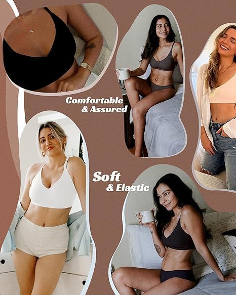 Detalle de HORISUN Comfortable Seamless Full Coverage Wireless Bra (Regular & Plus Sizes)
